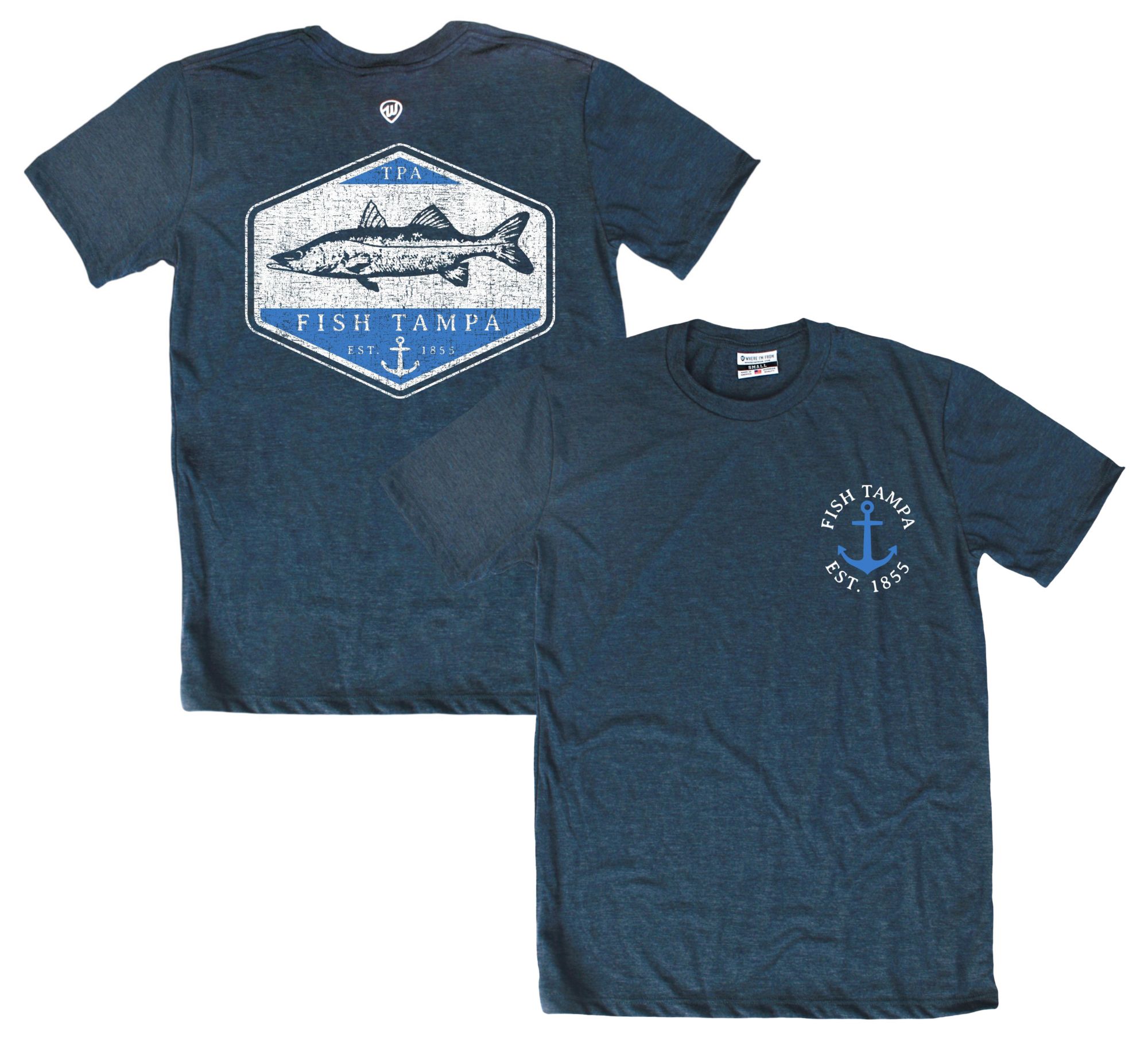 Where I'm From Adult Tampa Navy Father's Day 2Sided Fishing T-Shirt product image