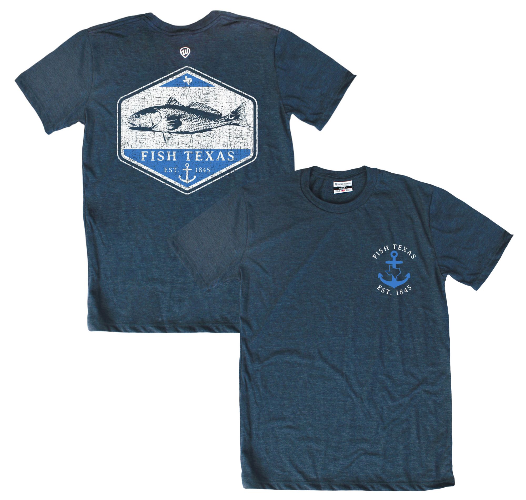 Where I'm From Adult Texas Navy Father's Day 2Sided Fishing T-Shirt product image