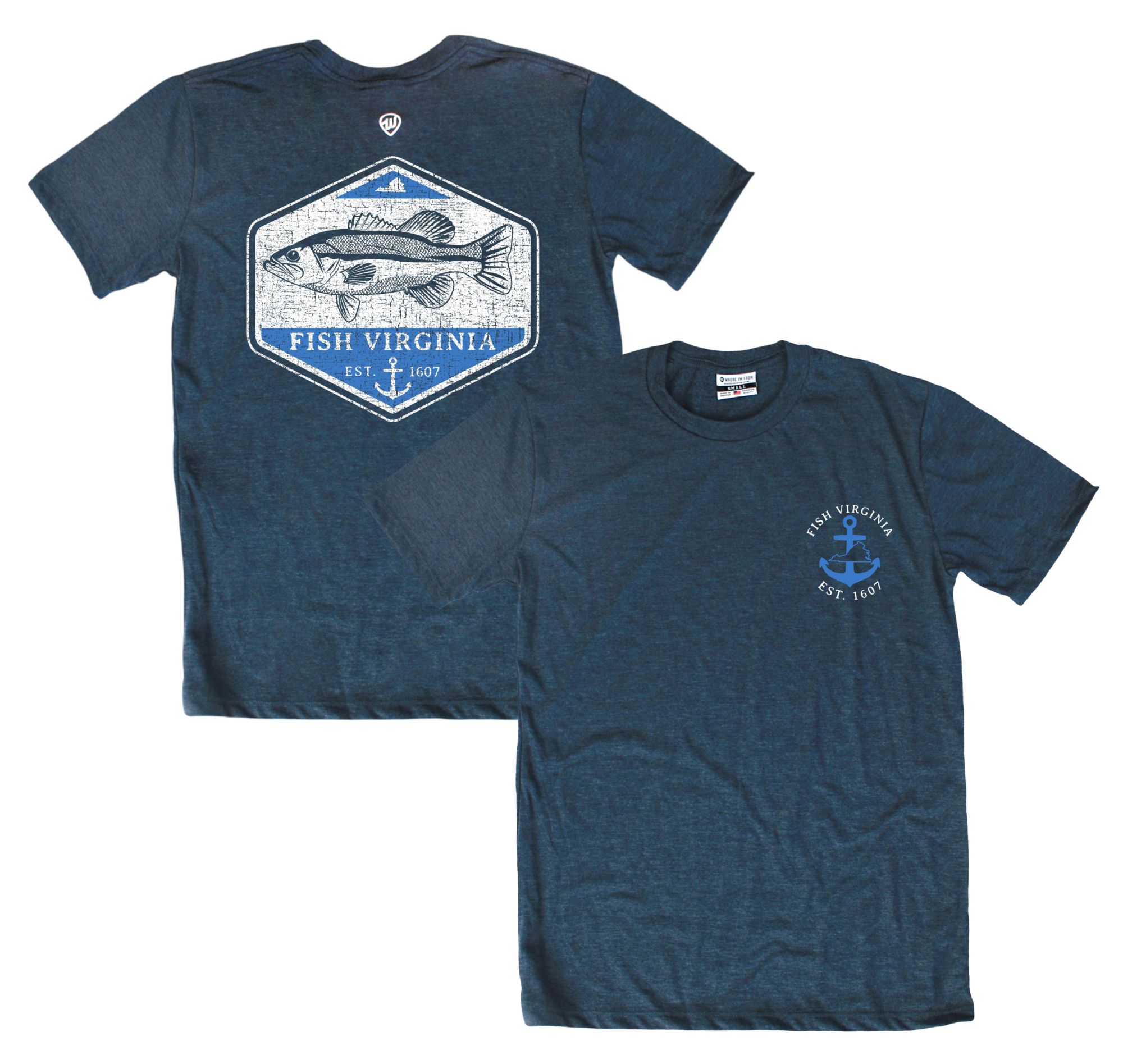 Where I'm From Adult Virginia Grey Father's Day 2Sided Fishing T-Shirt product image