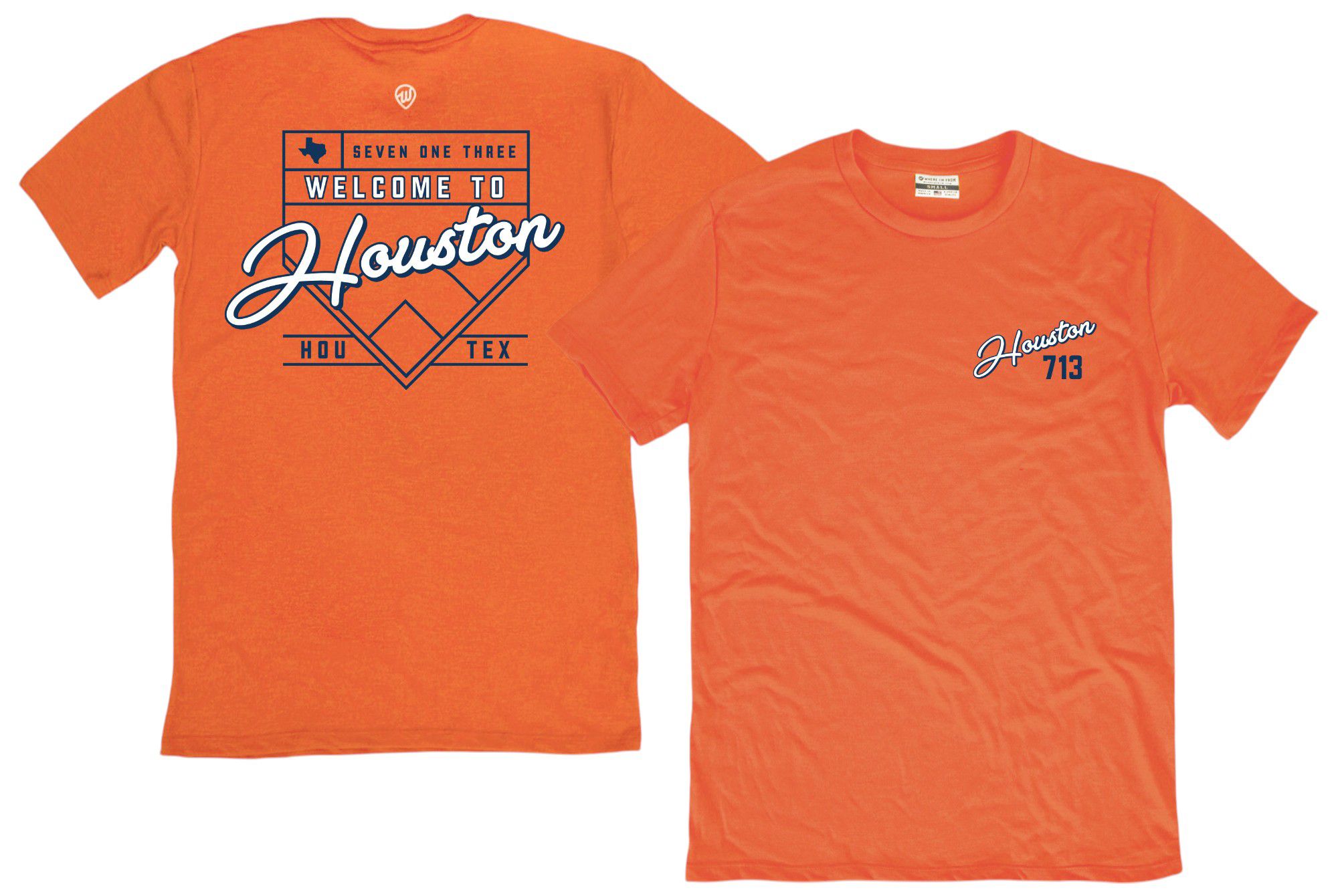 Where I'm From Adult Houston Orange 2Sided Diamond T-Shirt product image