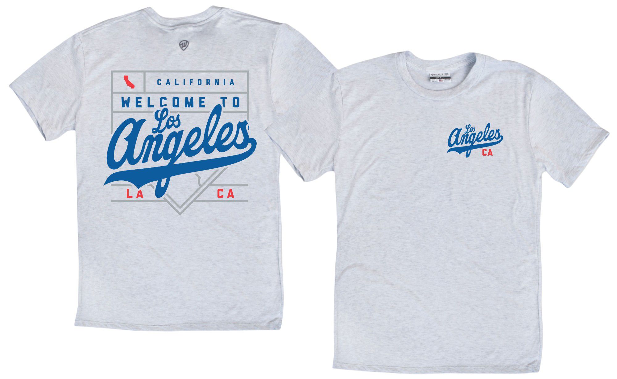 Where I'm From Adult Los Angeles White 2Sided Diamond T-Shirt product image