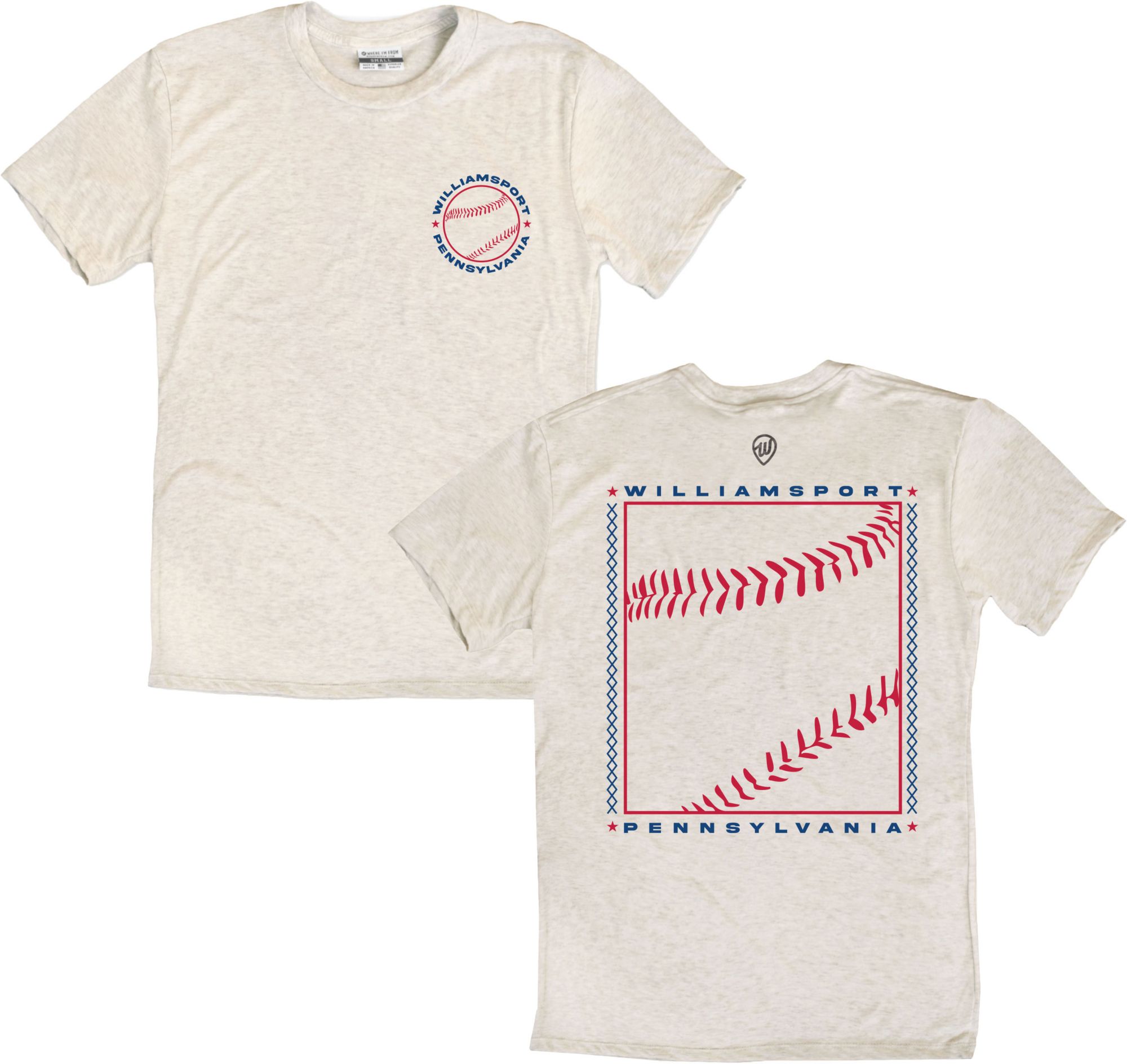 Where I'm From Adult Williamsport Cream Stitches T-Shirt product image