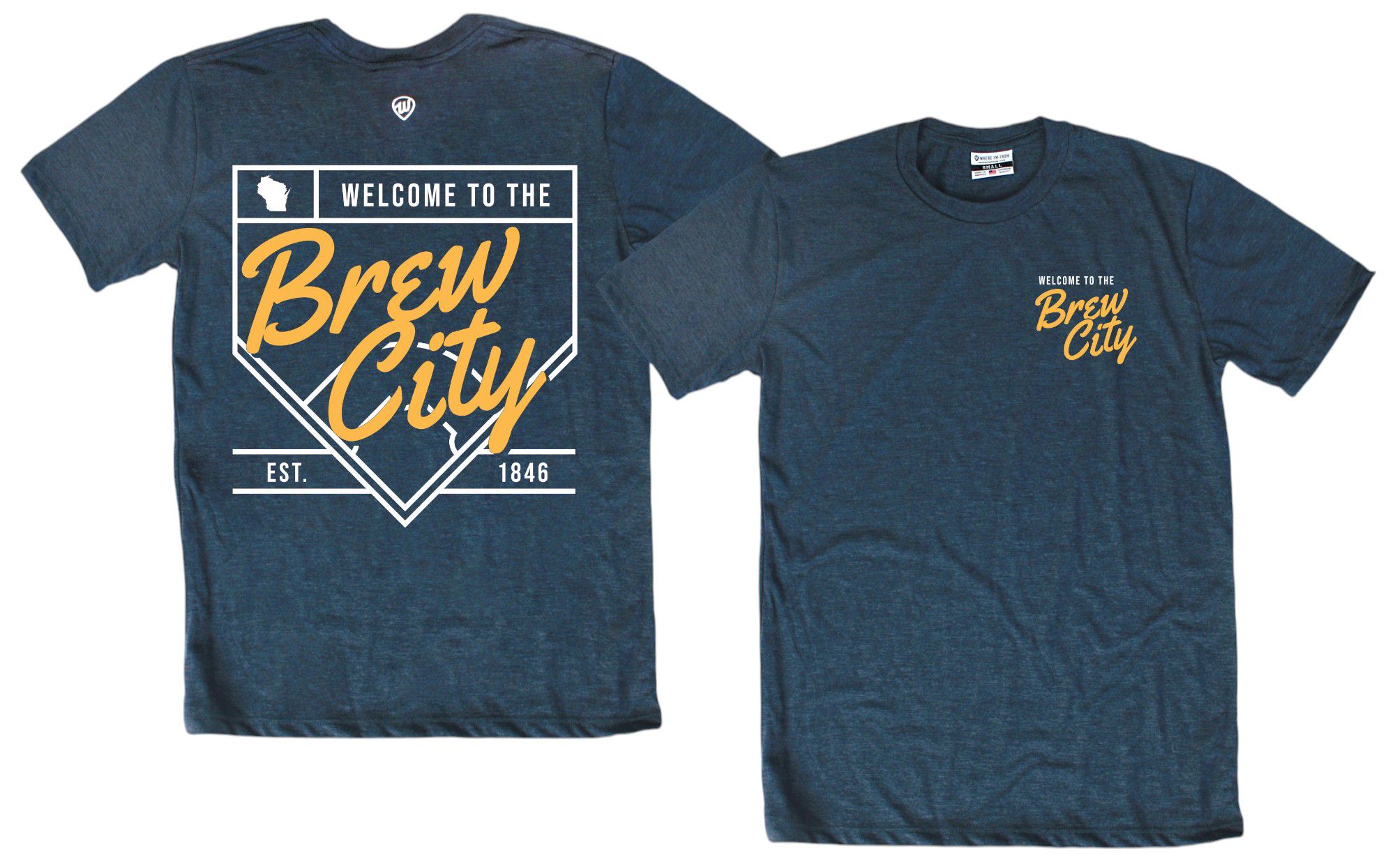 Where I'm From Adult Milwaukee Navy 2Sided Diamond T-Shirt product image