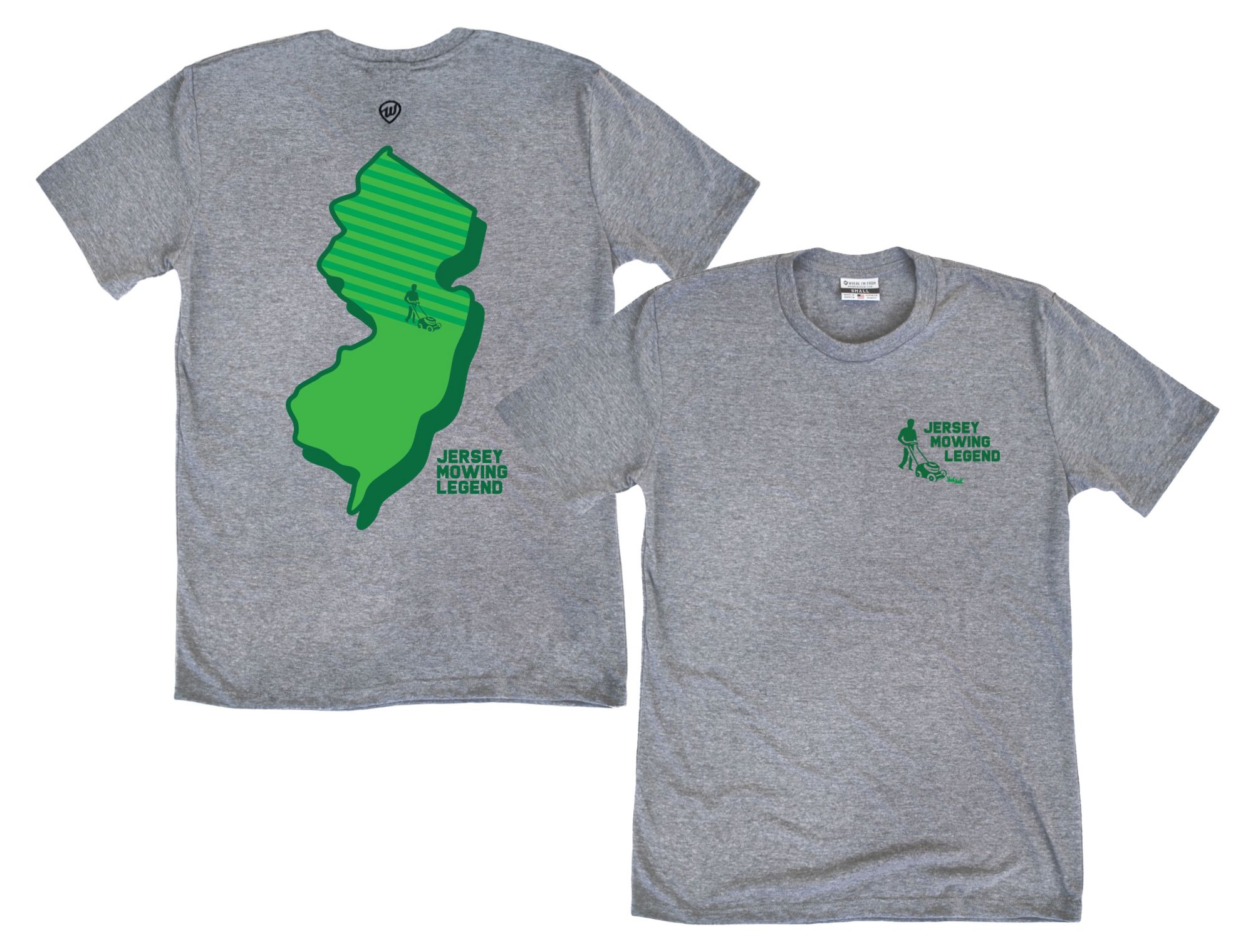 Where I'm From Adult New Jersey Gray Father's Day 2Sided Lawn Mowing T-Shirt product image