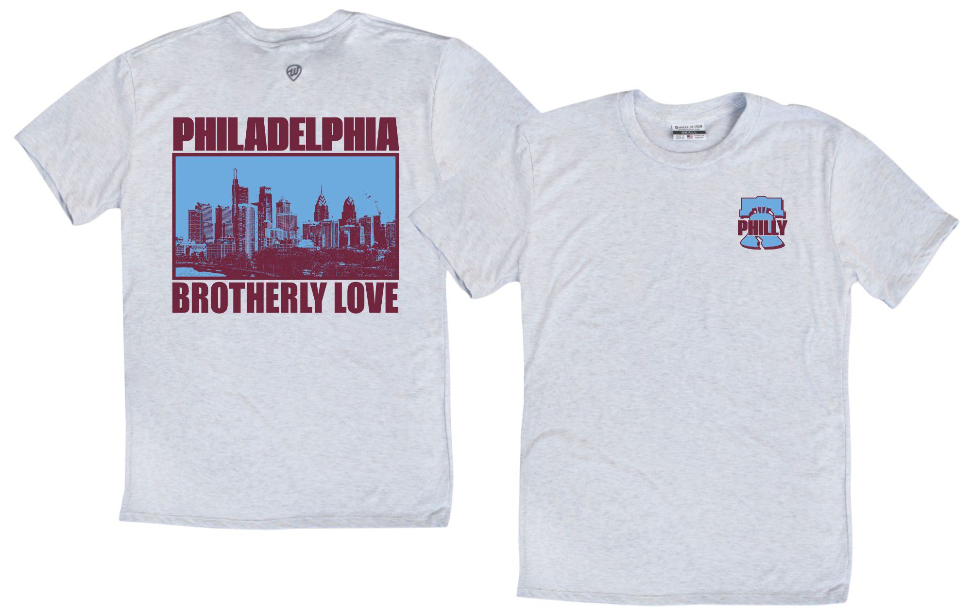 Where I'm From Adult Philadelphia White 2Sided Skyline T-Shirt product image
