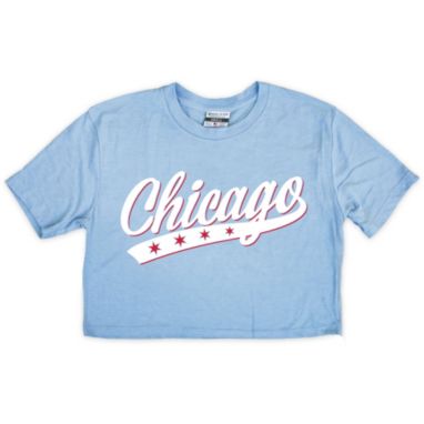sorry, Where I'm From Women's Chicago Light Blue Script Cropped T-Shirt is currently out of stock