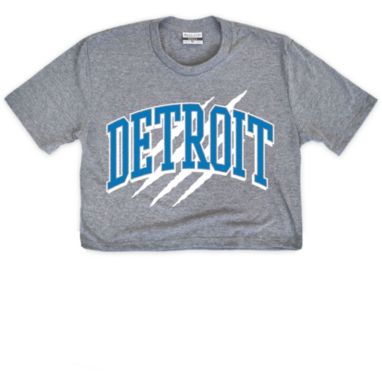 sorry, Where I'm From Women's Detriot Gray Arch Claw Cropped Short Sleeve T-Shirt is currently out of stock