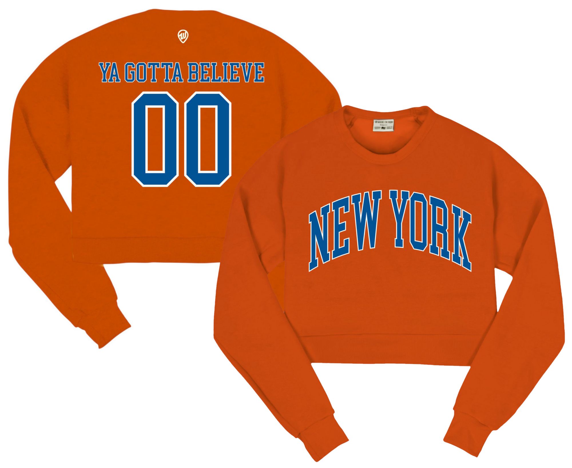 Where I'm From Women's New York Orange 2Hit Cropped Long Sleeve T-Shirt product image