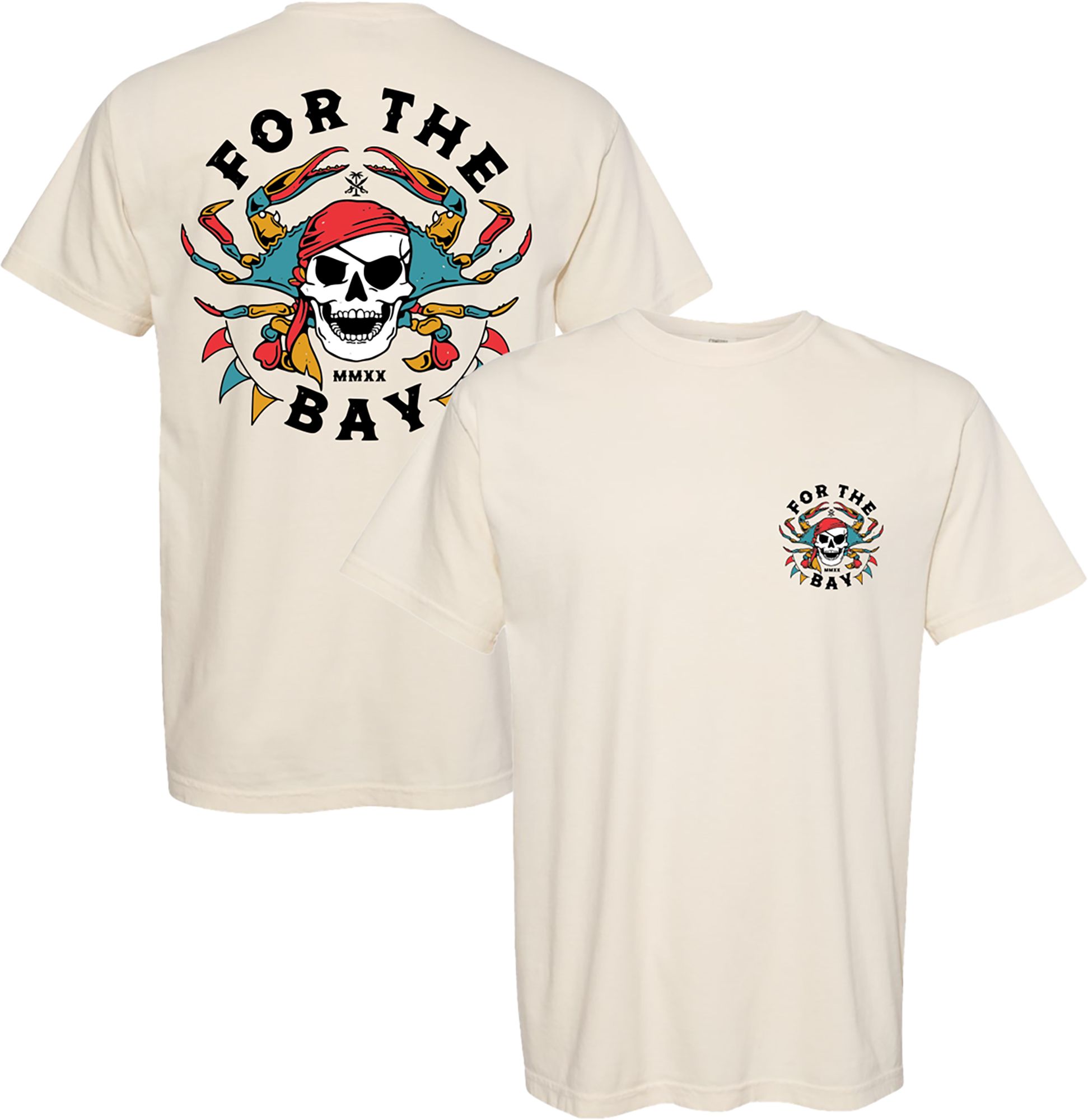 For the Bay Clothing Co. Adult Cream Crabby Pirate T-Shirt product image