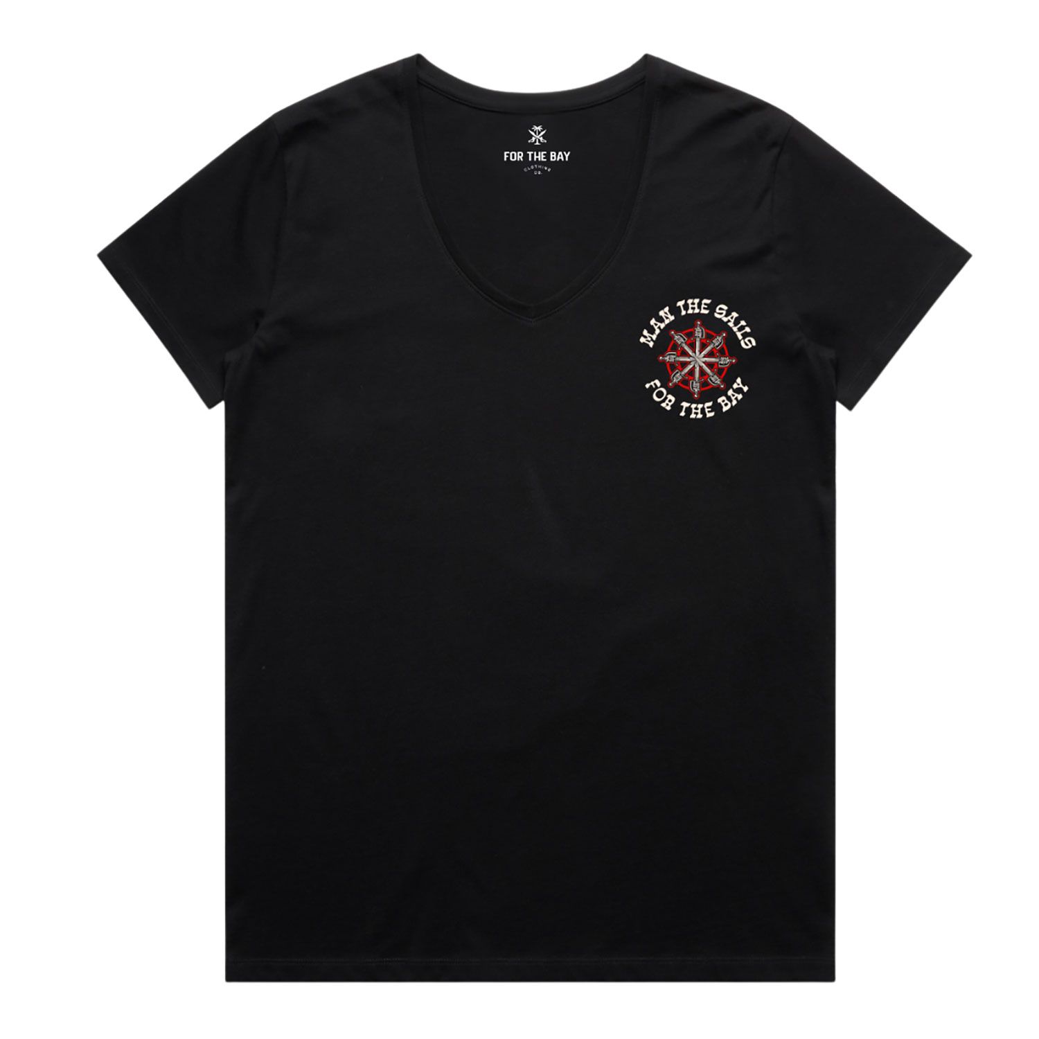 For the Bay Clothing Co. Women's Tampa Black Sails T-Shirt product image