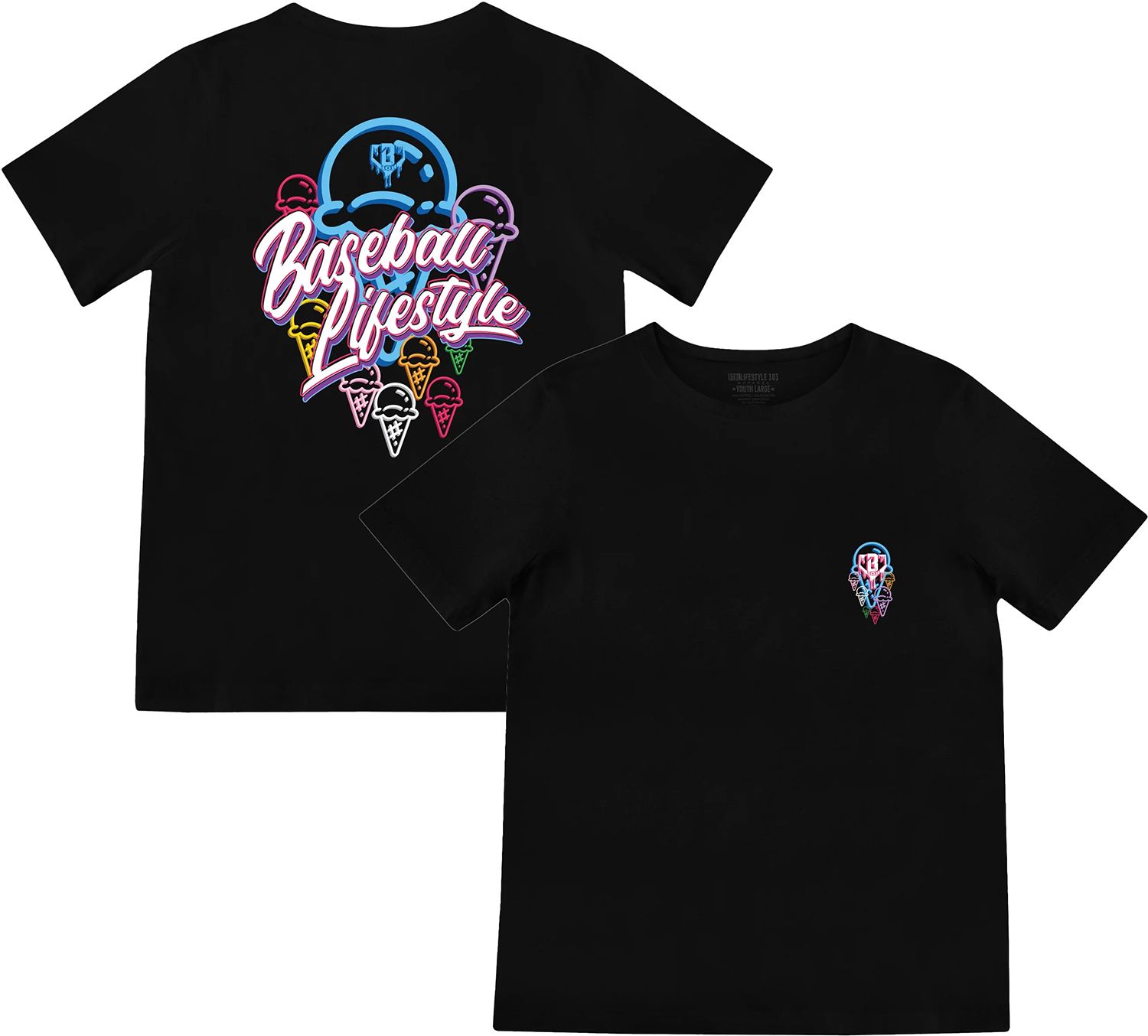 Baseball Lifestyle 101 Boys' Ice Cream Scoops Shirt product image