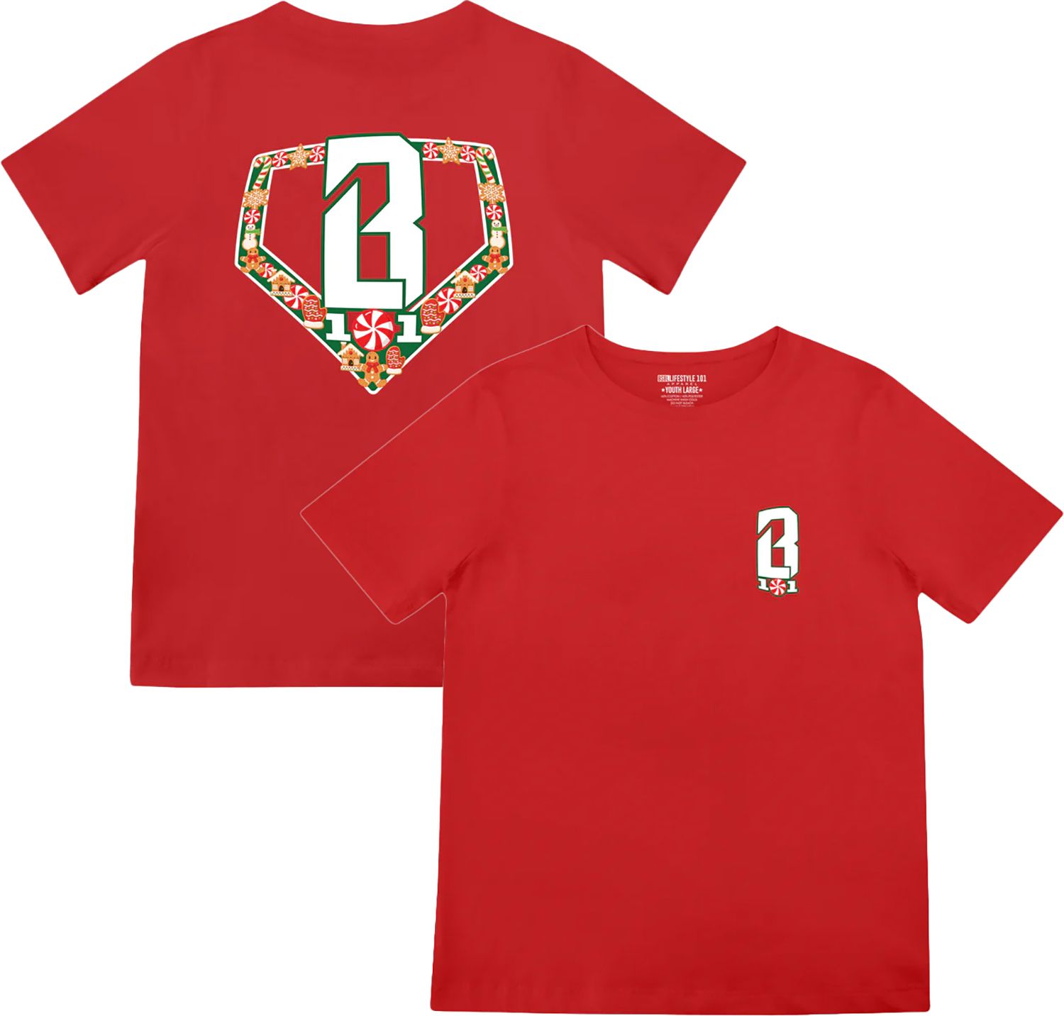 Baseball Lifestyle 101 Boys' Holiday Home Plate Shirt product image