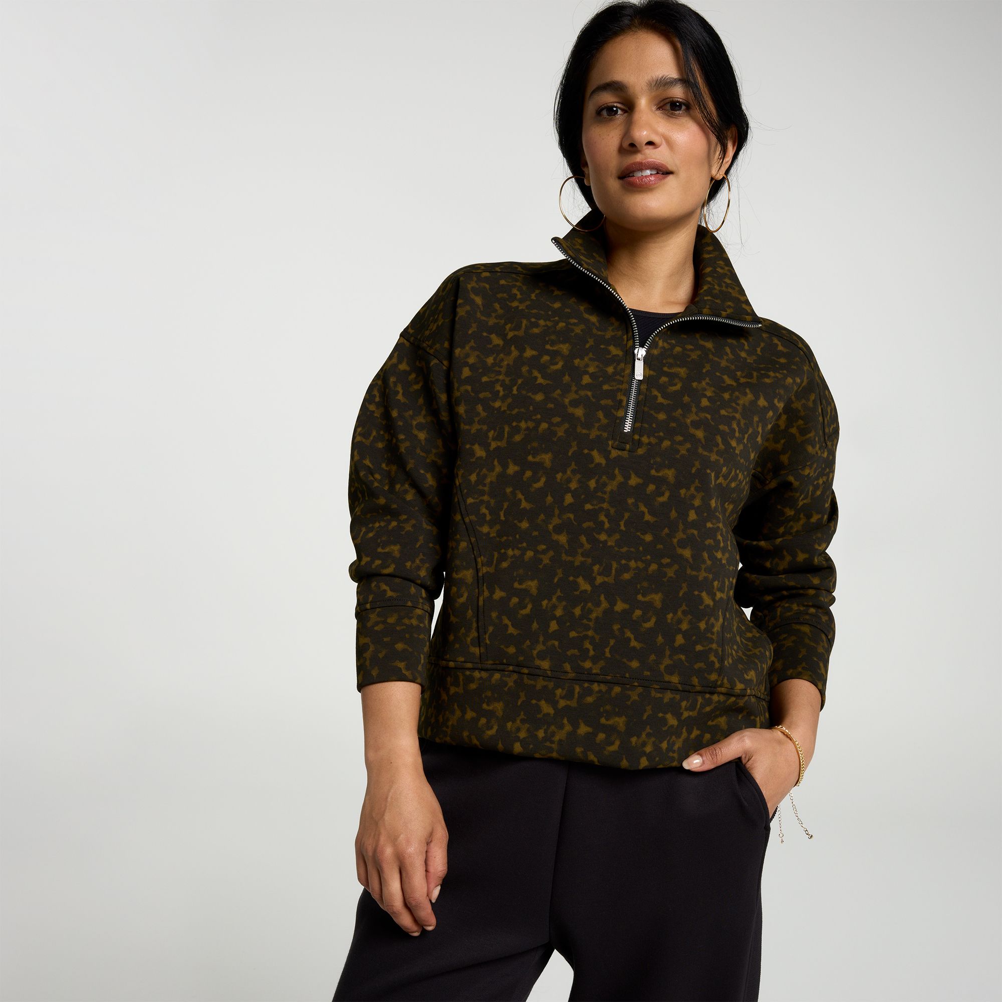 CALIA Women's Soft Scuba Mock Neck 1/4 Zip product image