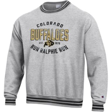 sorry, Champion Men's Colorado Buffaloes Reverse Weave Yarn Dye Rib Crew Pullover Sweatshirt is currently out of stock