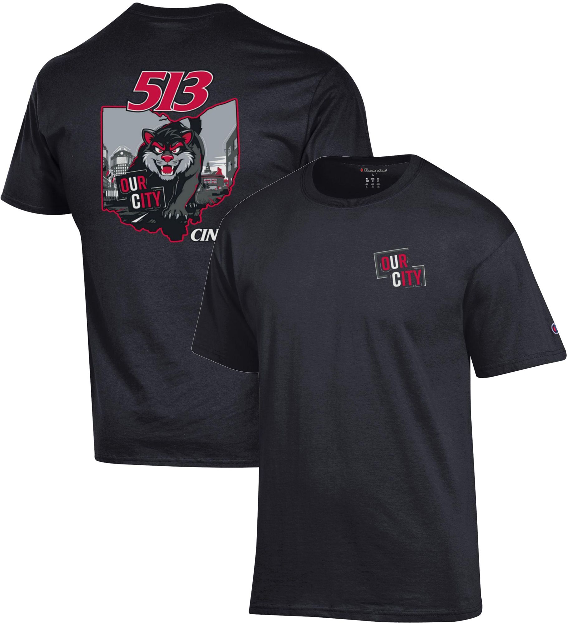 Champion Men's Cincinnati Bearcats Black '513 Day' T-Shirt product image