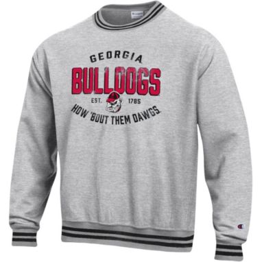 sorry, Champion Men's Georgia Bulldogs Reverse Weave Yarn Dye Rib Crew Pullover Sweatshirt is currently out of stock
