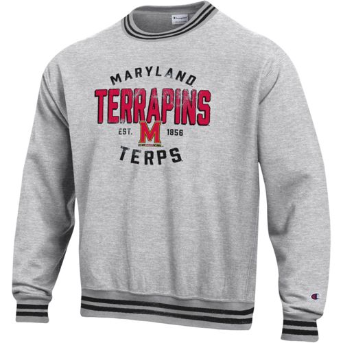 Champion Men's Maryland Terrapins Grey Reverse Weave Crew