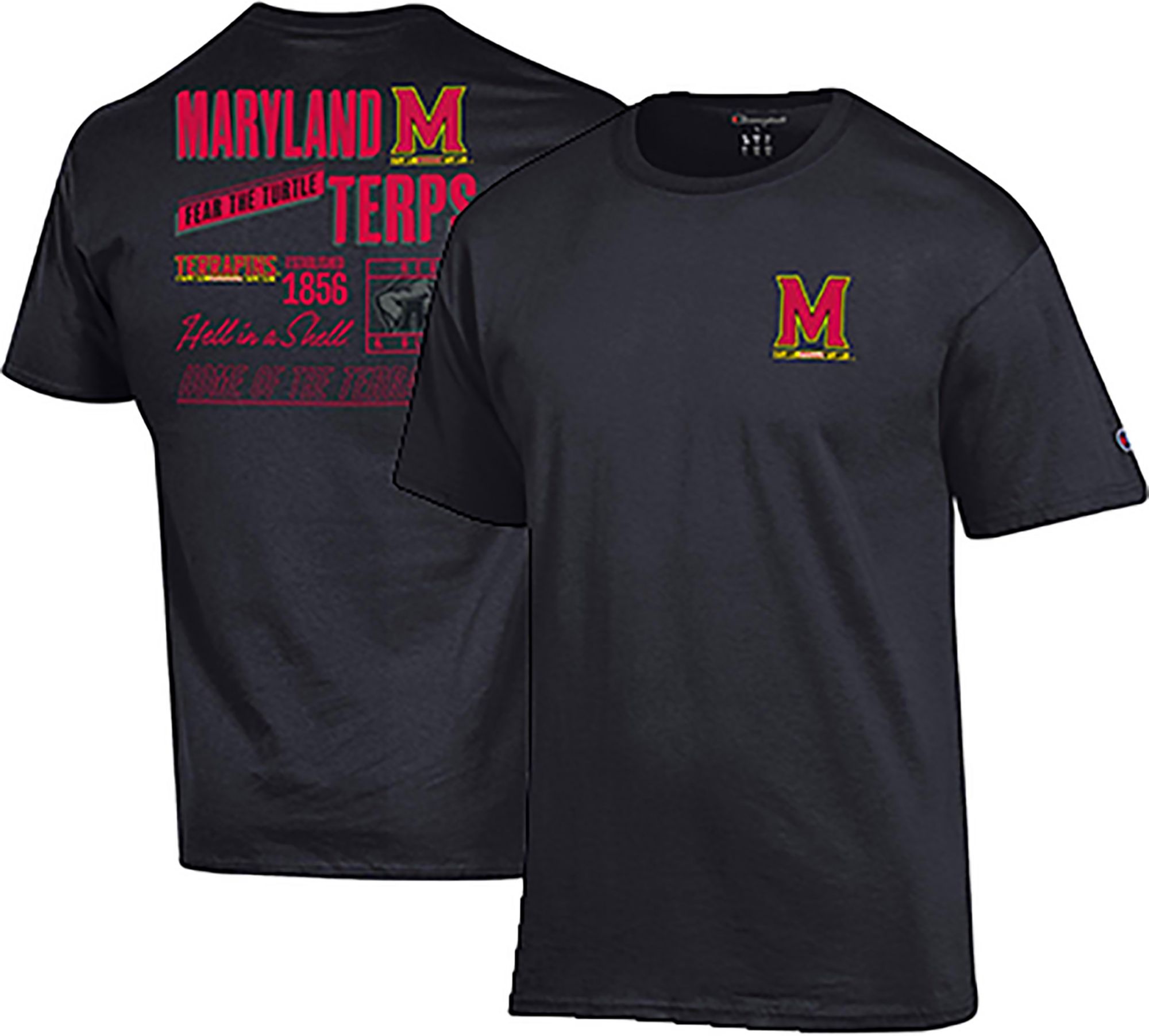 Champion Men's Maryland Terrapins Black 2-Hit Jersey T-Shirt product image