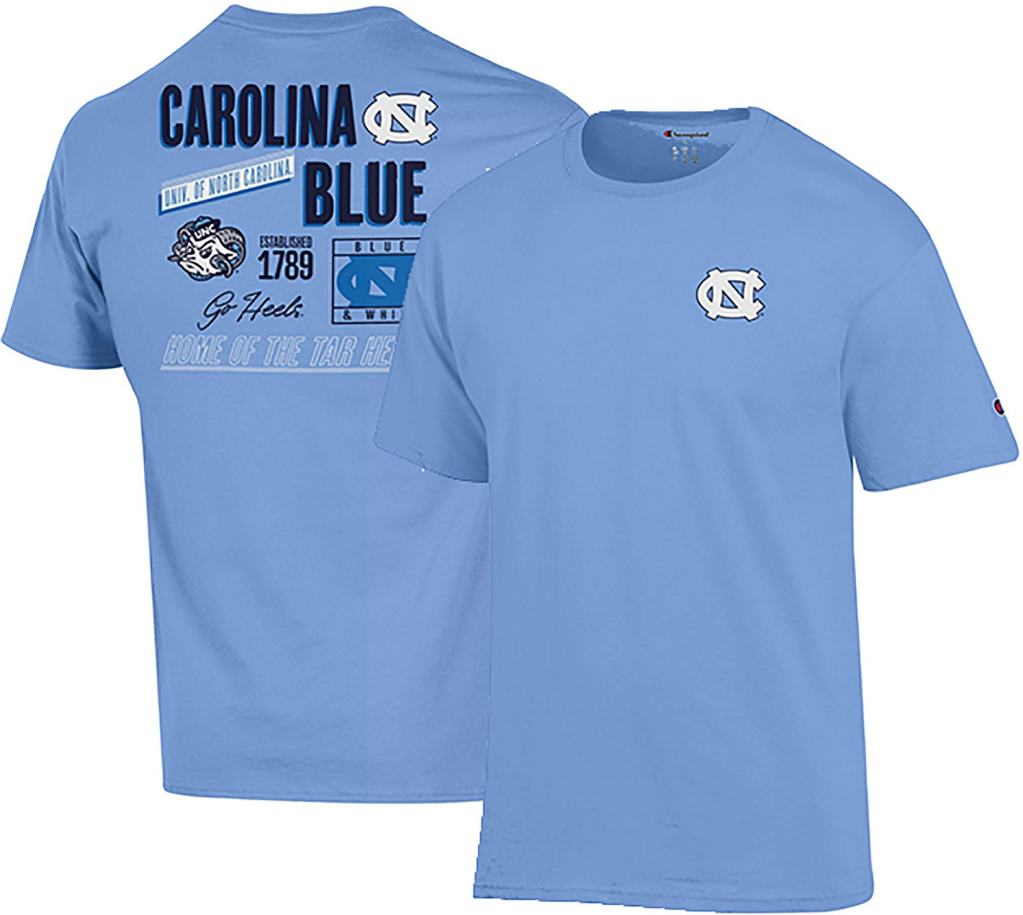 Champion Men's North Carolina Tar Heels Light Blue 2-Hit Jersey T-Shirt product image