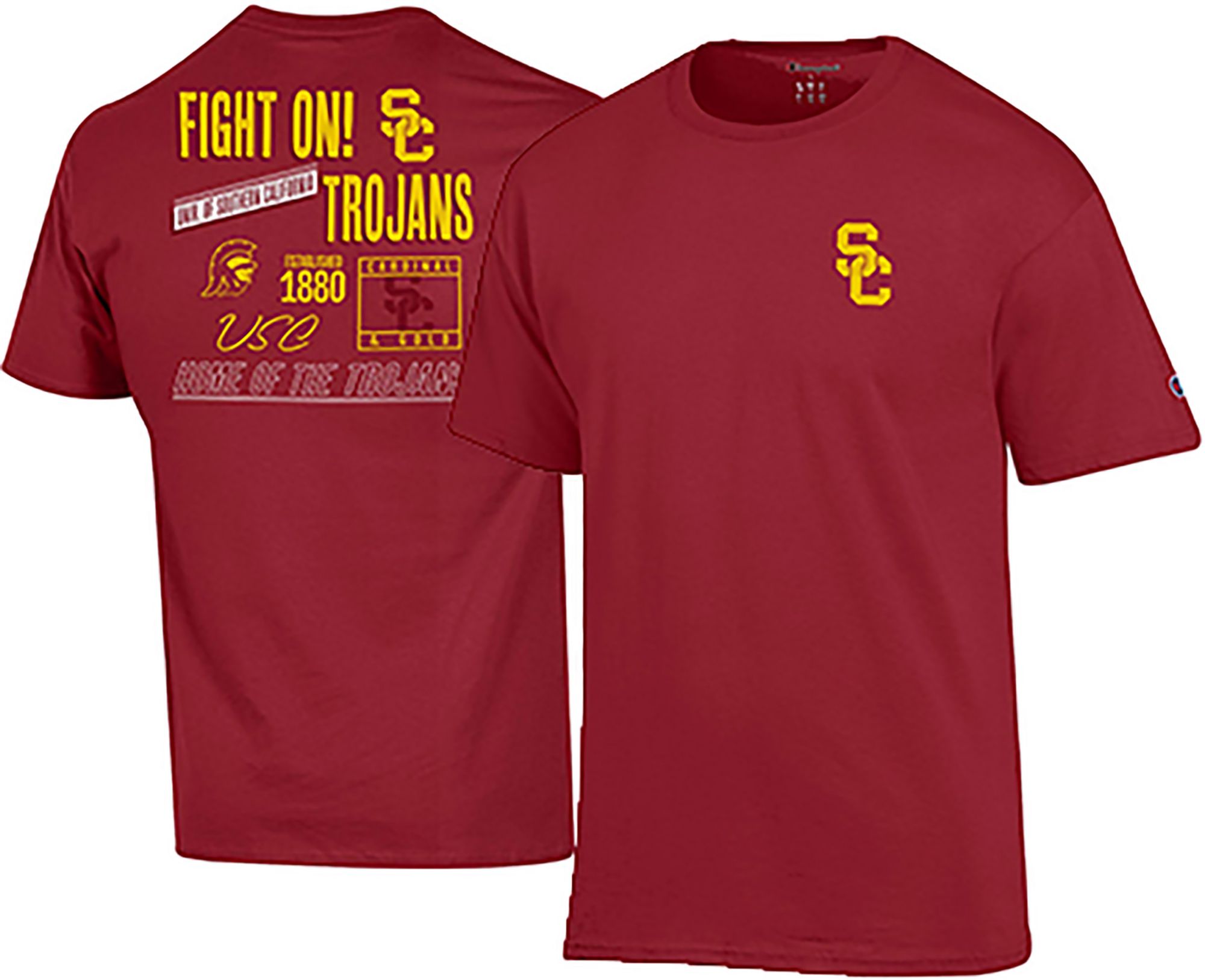 Champion Men's USC Trojans Cardinal 2-Hit Jersey T-Shirt product image