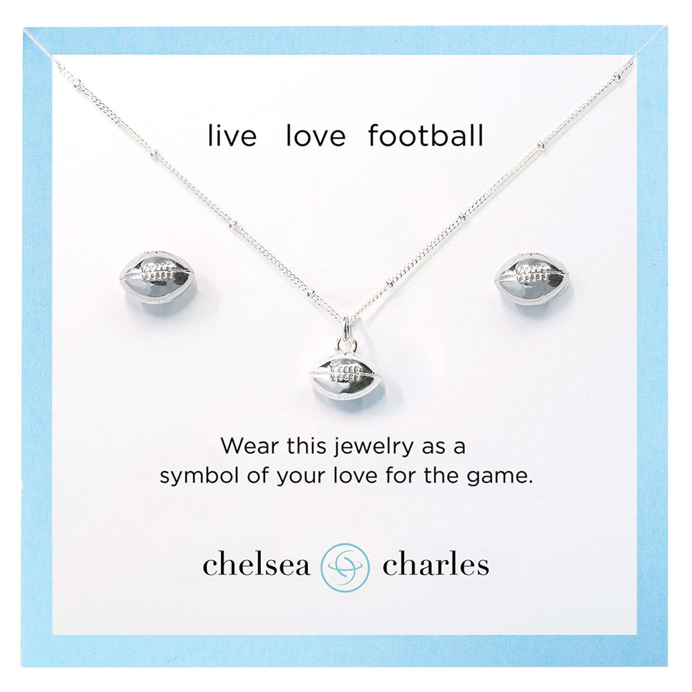Chelsea Charles Gold Football Necklace and Earring Set product image
