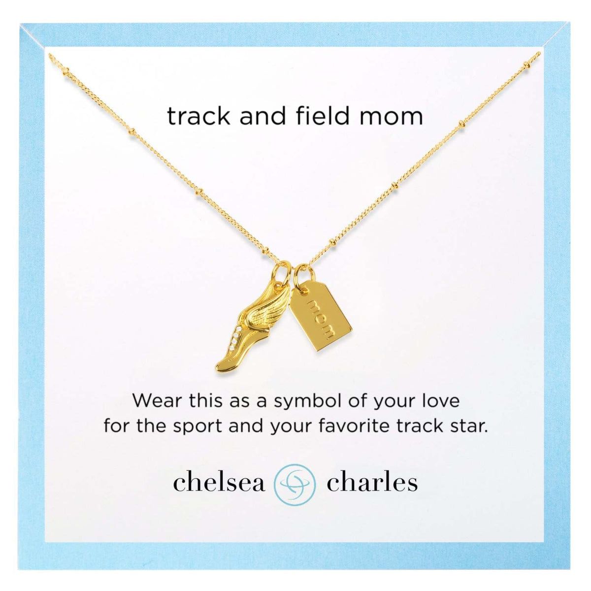 Chelsea Charles Gold Track and Field Mom Double Charm Necklace product image