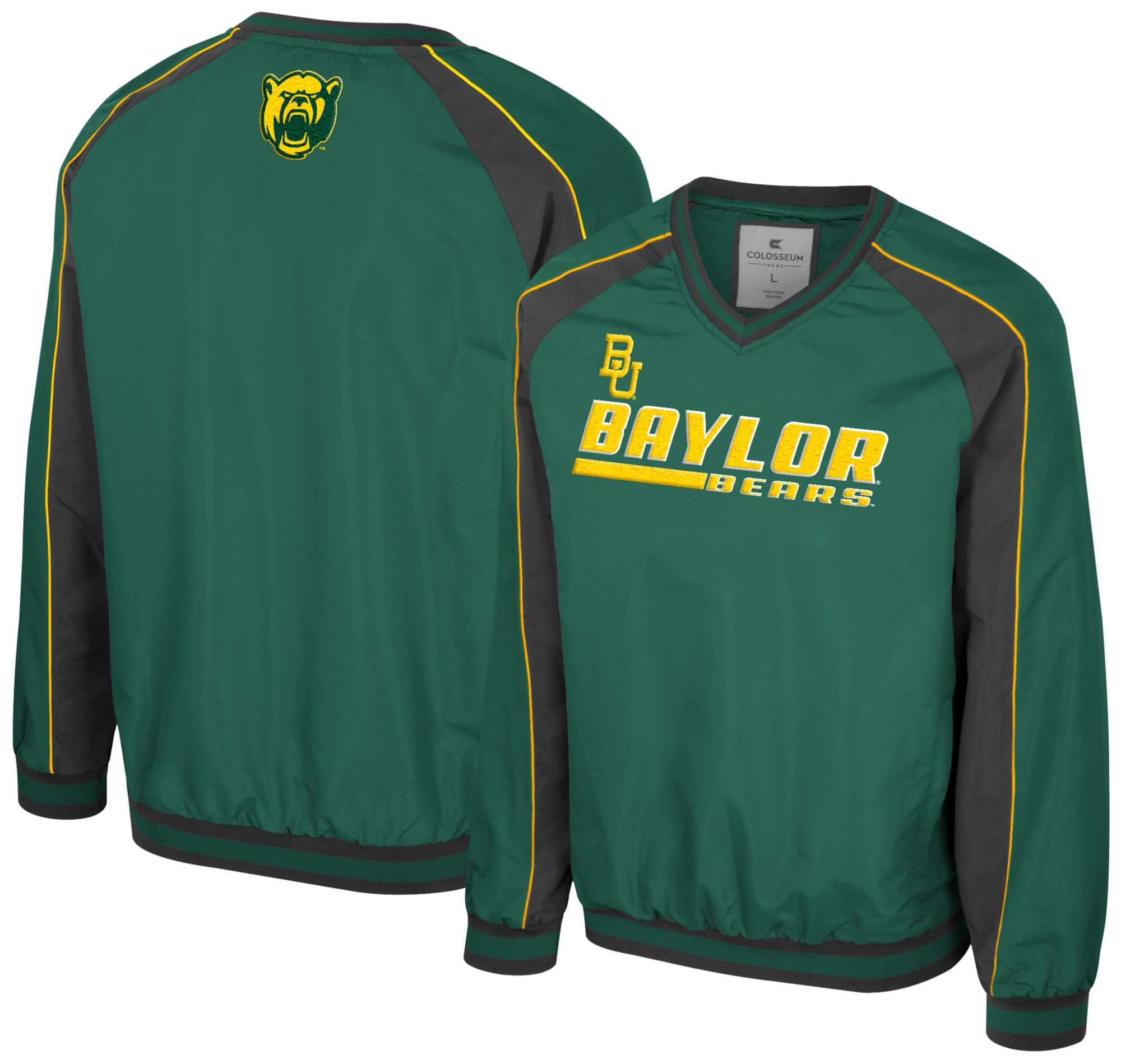 Colosseum Men's Baylor Bears Green Goes America Coach Pullover Jacket product image