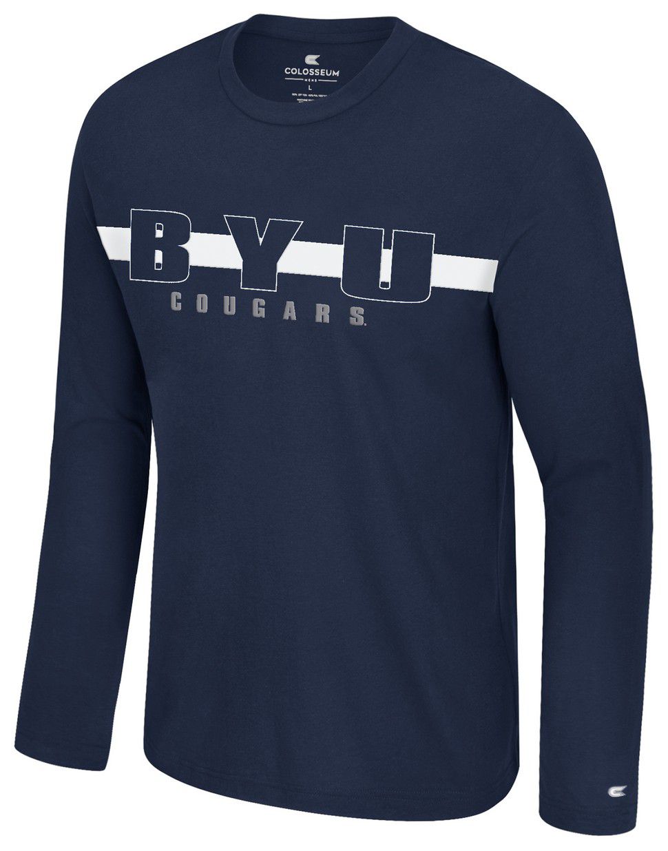 Colosseum Men's BYU Cougars Navy Bar Long Sleeve T-Shirt product image
