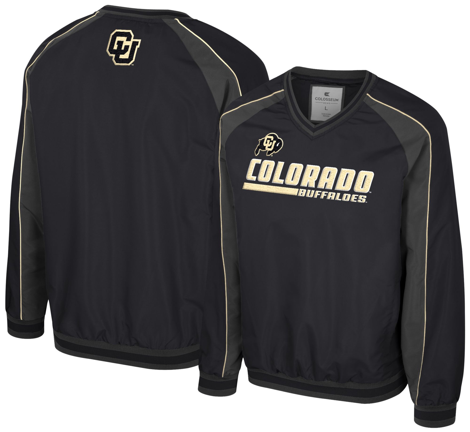 Colosseum Men's Colorado Buffaloes Black Goes America Coach Pullover Jacket product image