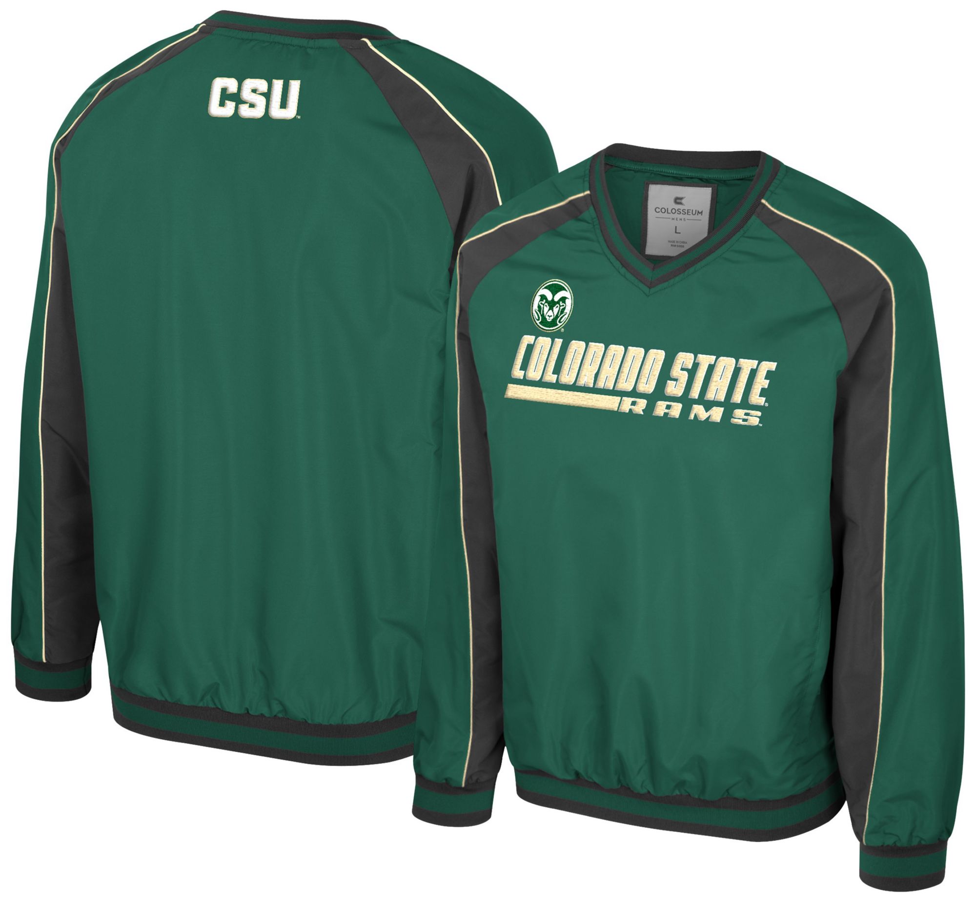 Colosseum Men's Colorado State Rams Green Goes America Coach Pullover Jacket product image