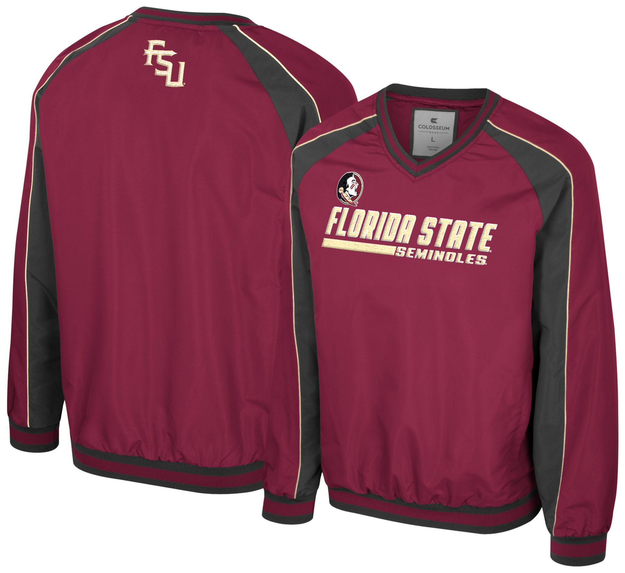 Colosseum Men's Florida State Seminoles Garnet Goes America Coach Pullover Jacket product image