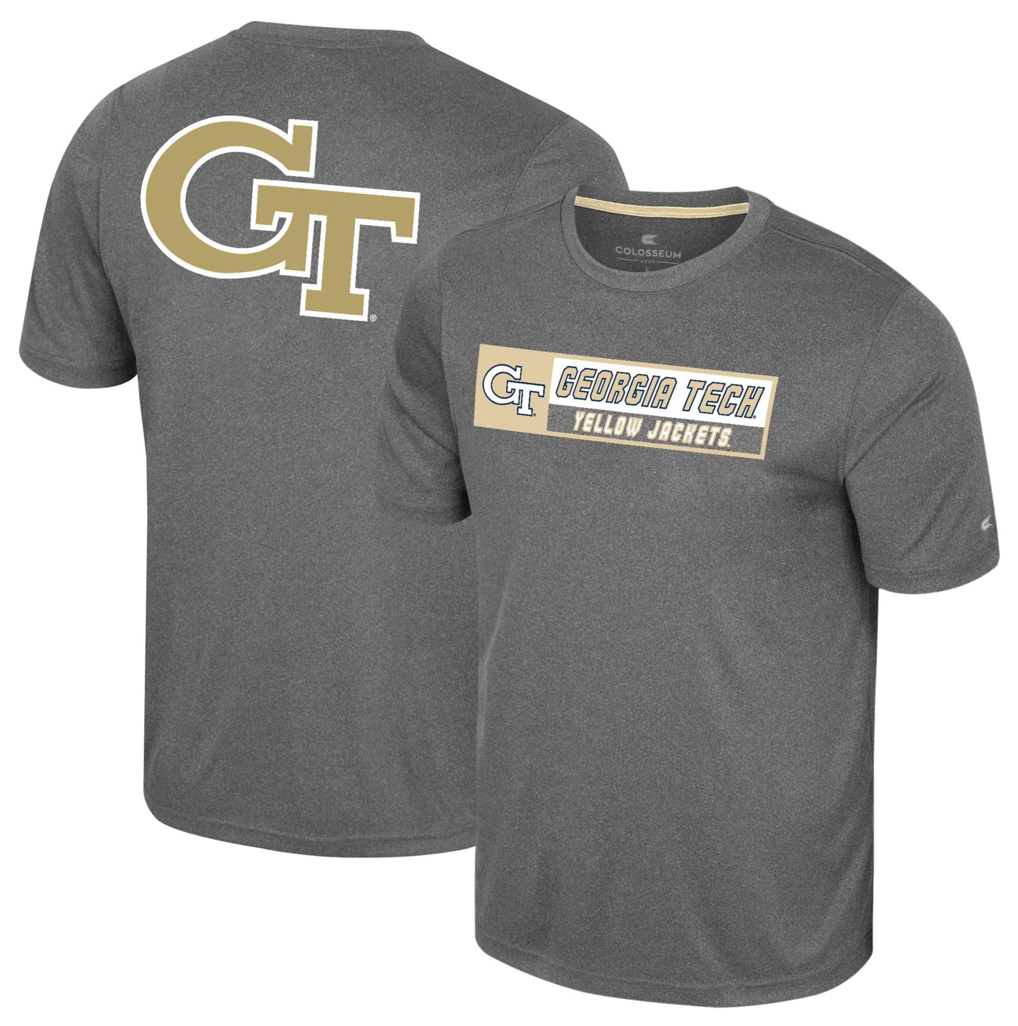Colosseum Men's Georgia Tech Yellow Jackets Heather Charcoal Twin T-Shirt product image