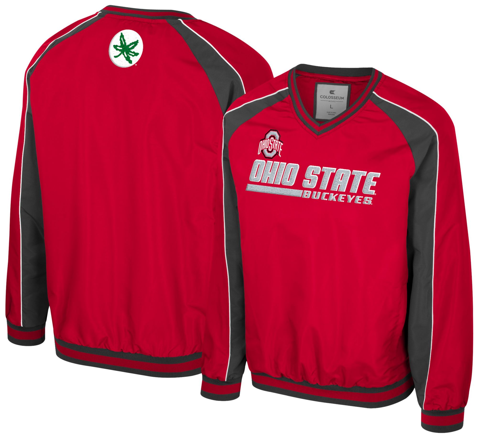 Colosseum Men's Ohio State Buckeyes Red Goes America Coach Pullover Jacket product image