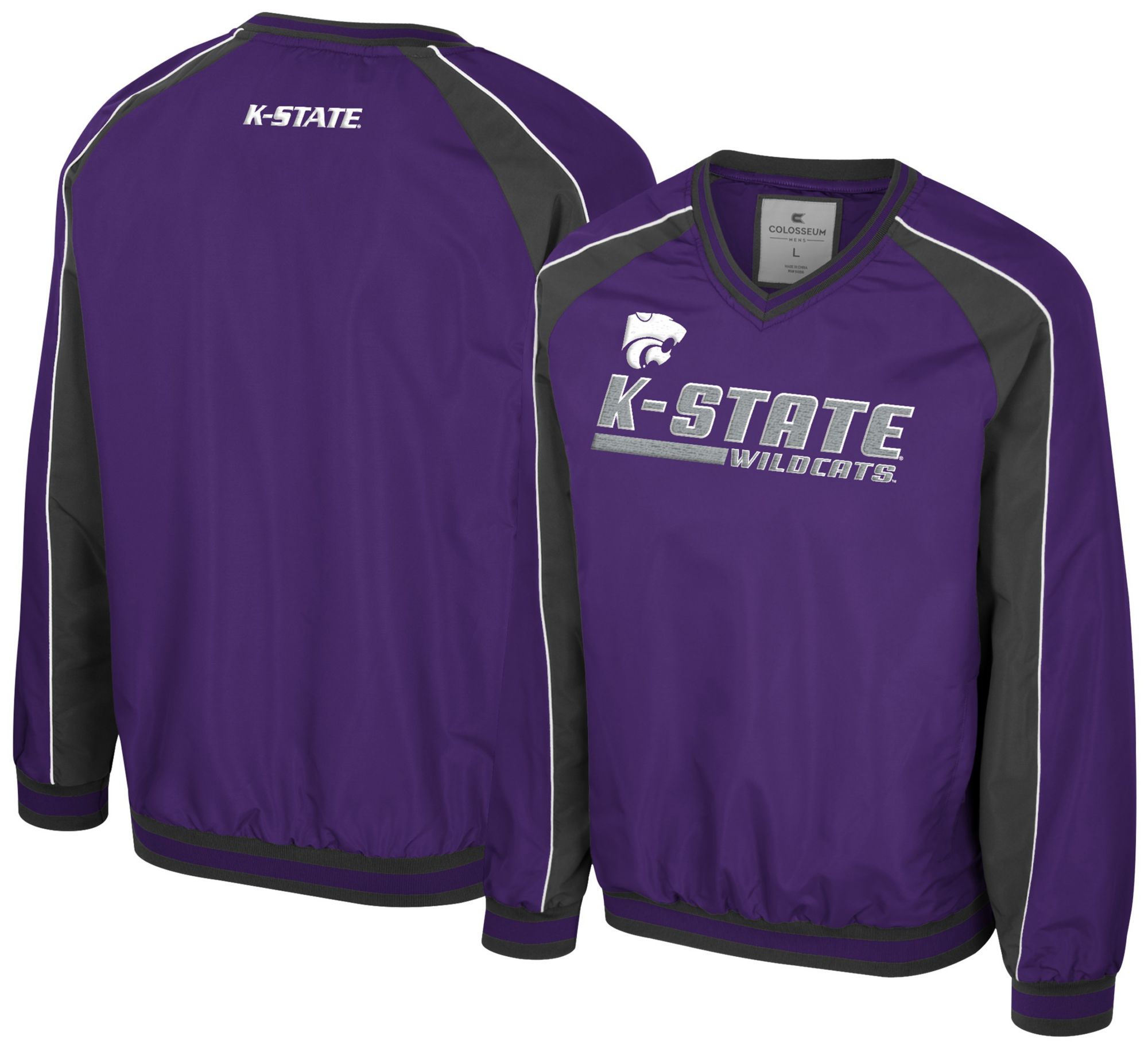 Colosseum Men's Kansas State Wildcats Purple Goes America Coach Pullover Jacket product image