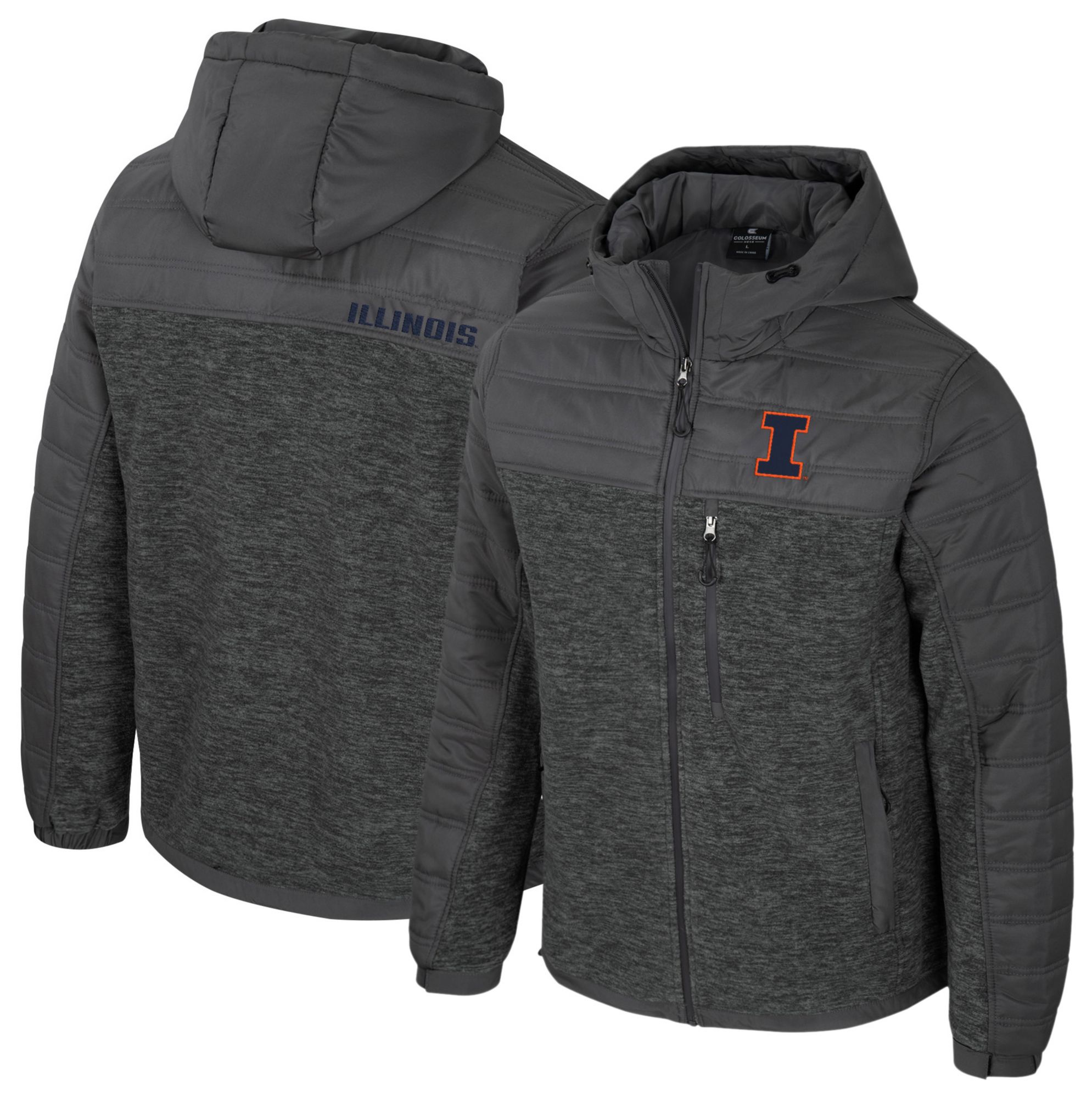 Colosseum Men's Illinois Fighting Illini Charcoal Nightman Full-Zip Jacket product image
