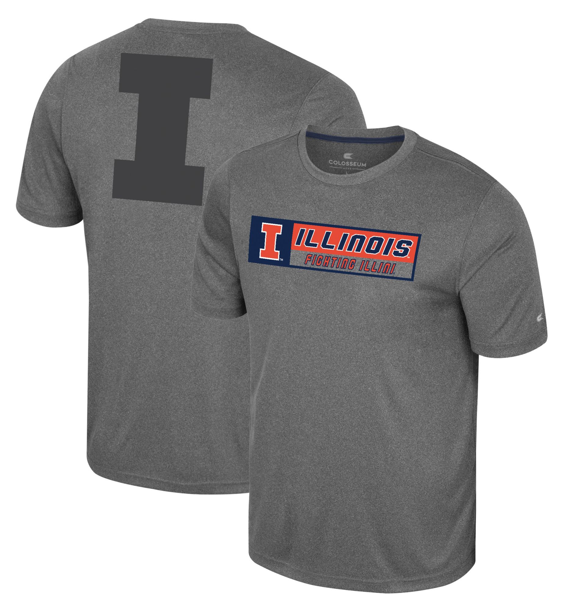 Colosseum Men's Illinois Fighting Illini Heather Charcoal Twin T-Shirt product image