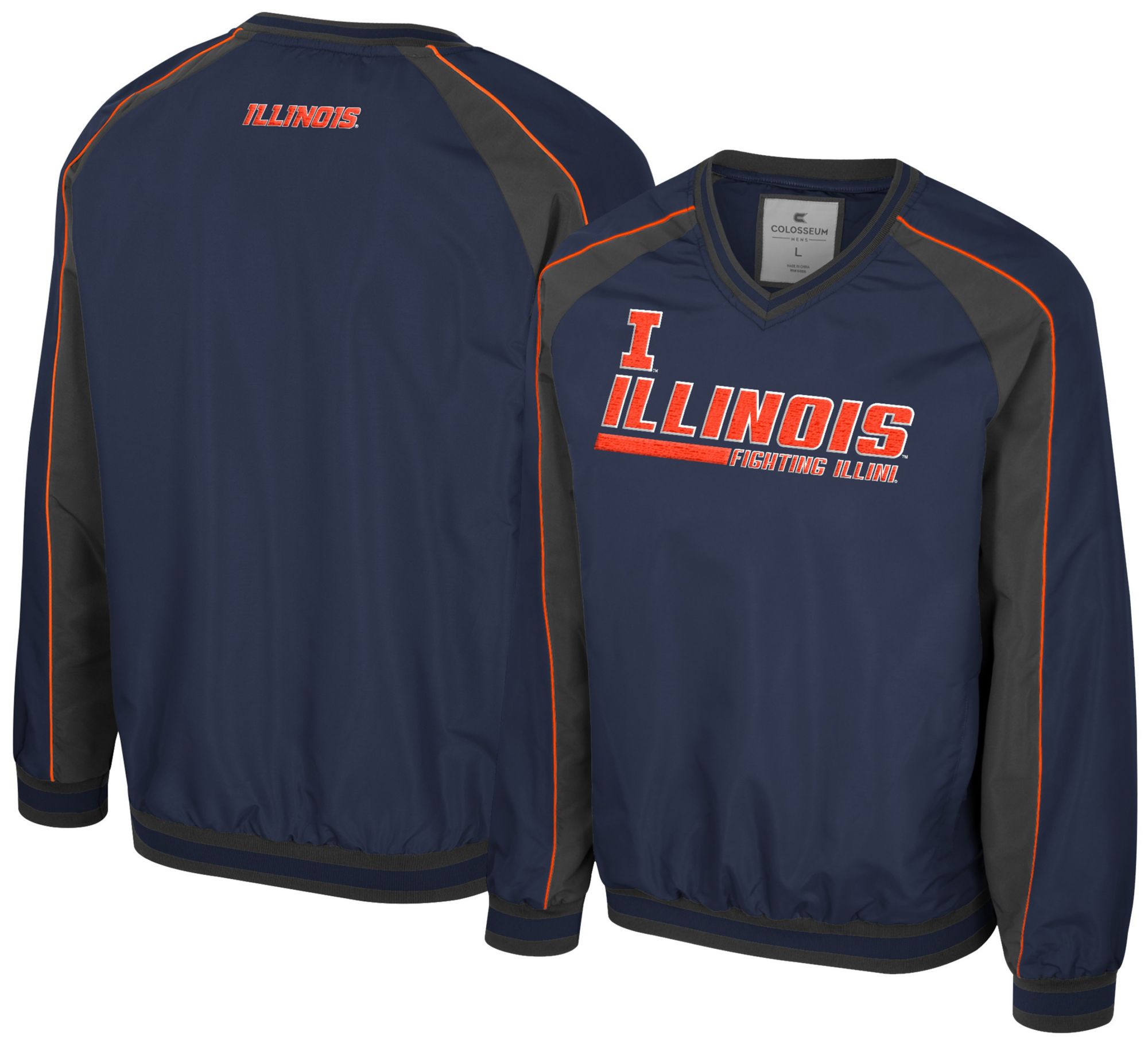 Colosseum Men's Illinois Fighting Illini Navy Goes America Coach Pullover Jacket product image