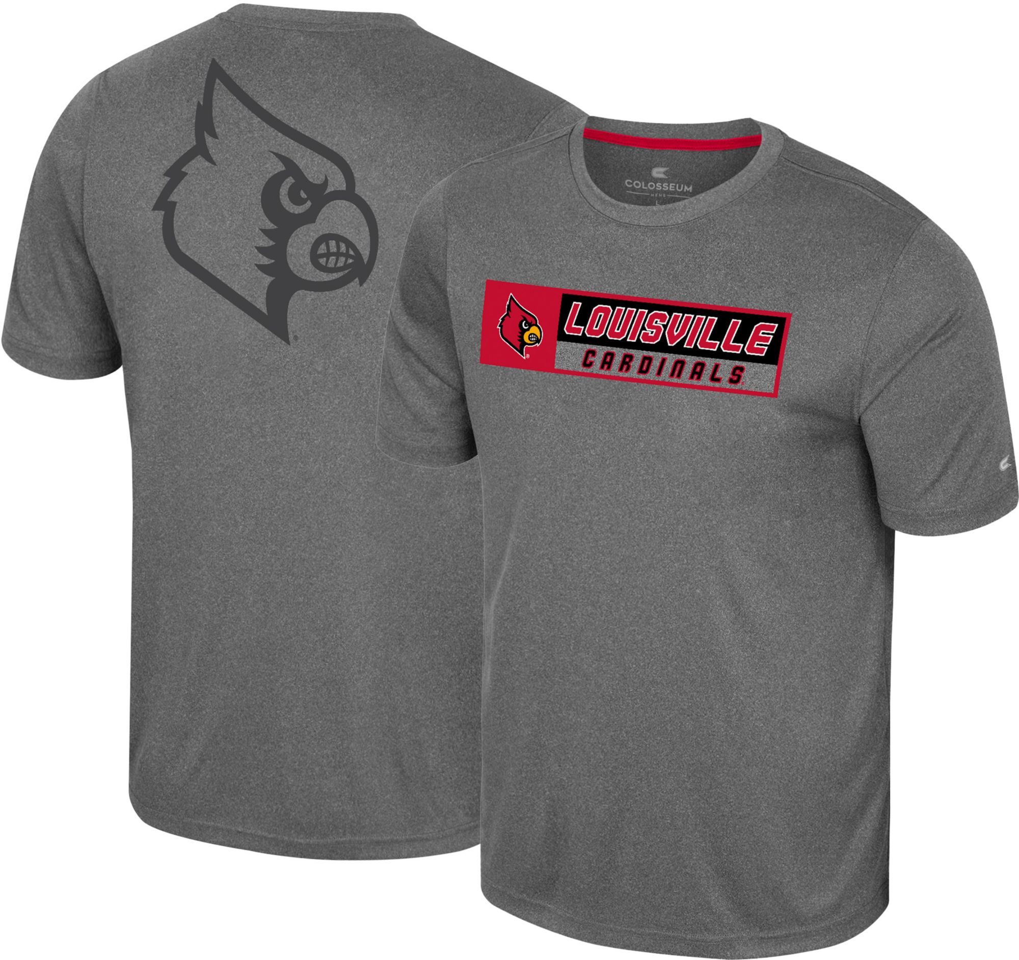 Colosseum Men's Louisville Cardinals Heather Charcoal Twin T-Shirt product image