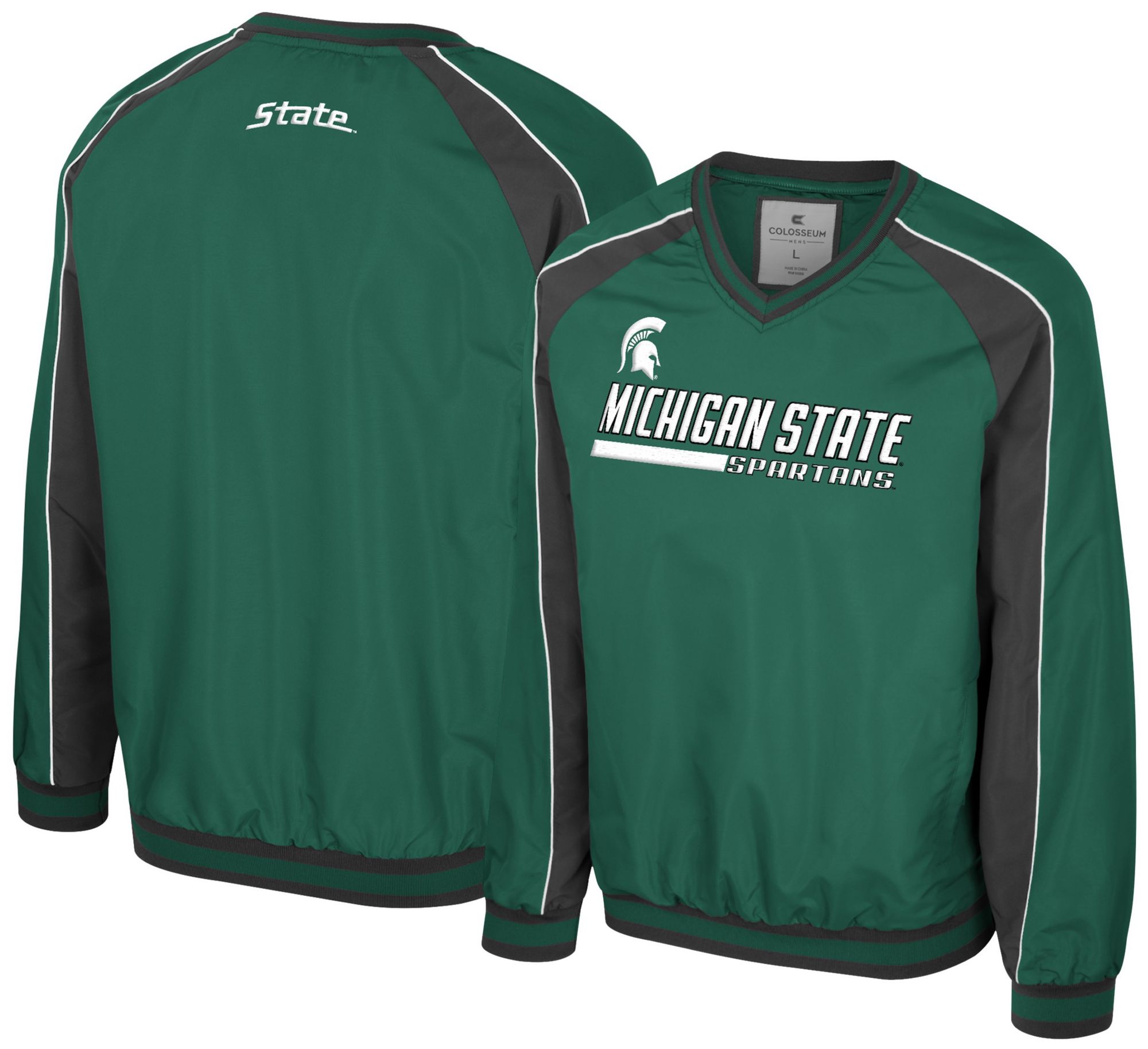 Colosseum Men's Michigan State Spartans Green Goes America Coach Pullover Jacket product image