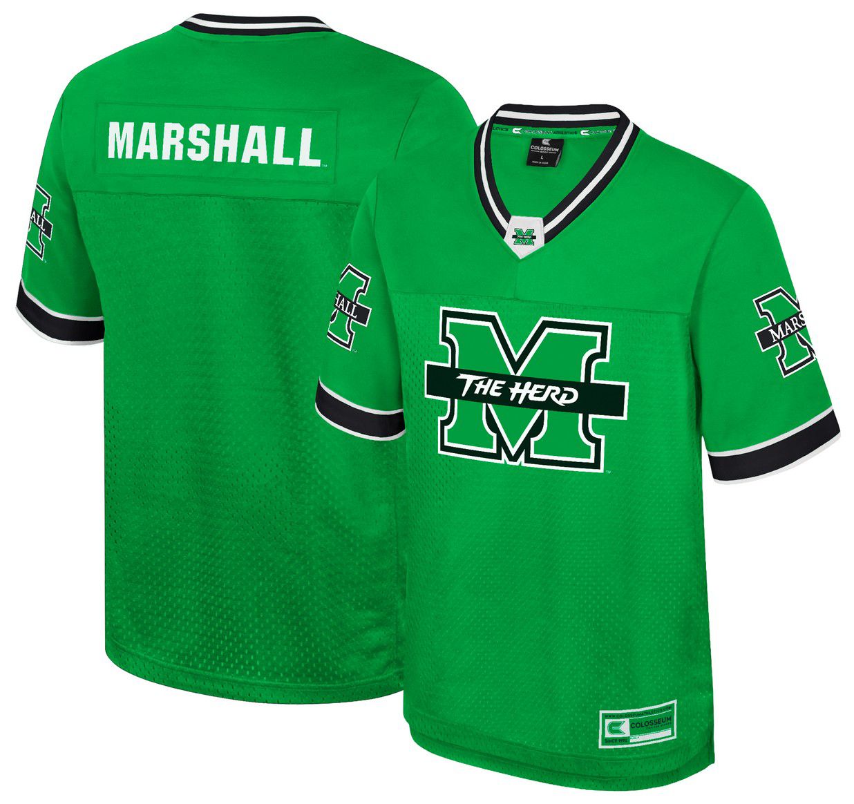 Colosseum Men's Marshall Thundering Herd Kelly Green Hits Football Jersey product image