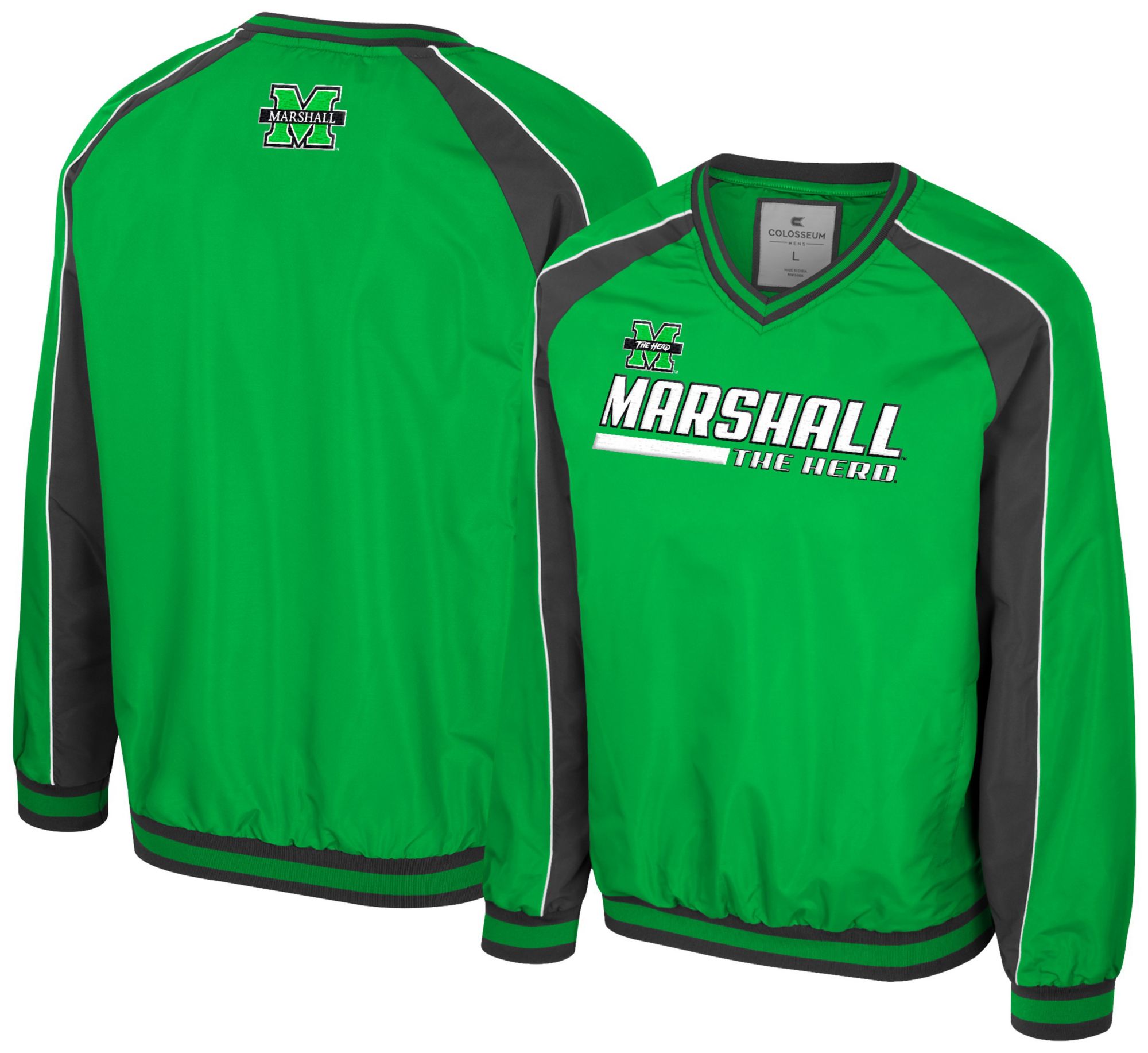 Colosseum Men's Marshall Thundering Herd Kelly Green Goes America Coach Pullover Jacket product image