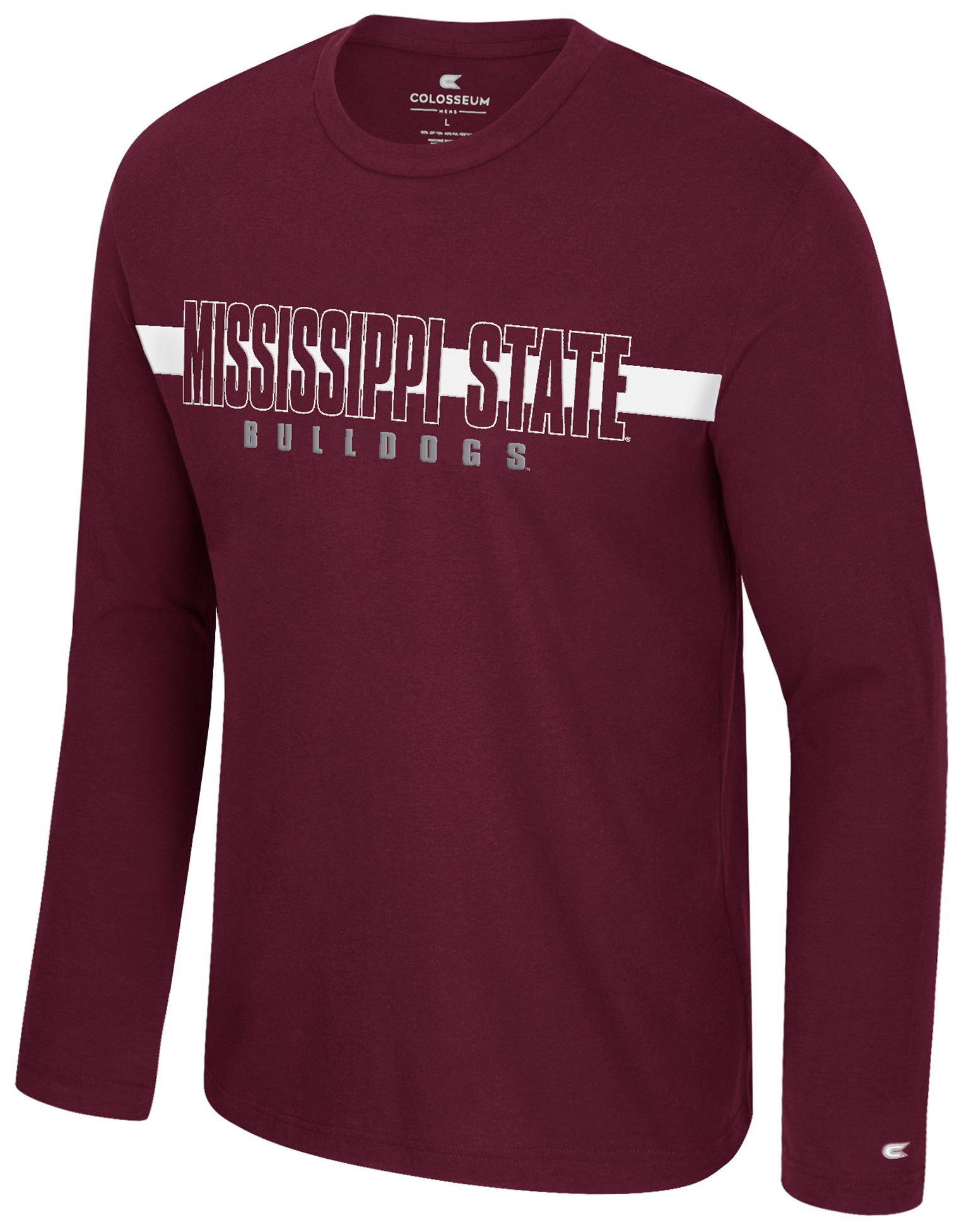 Colosseum Men's Mississippi State Bulldogs Maroon Bar Long Sleeve T-Shirt product image