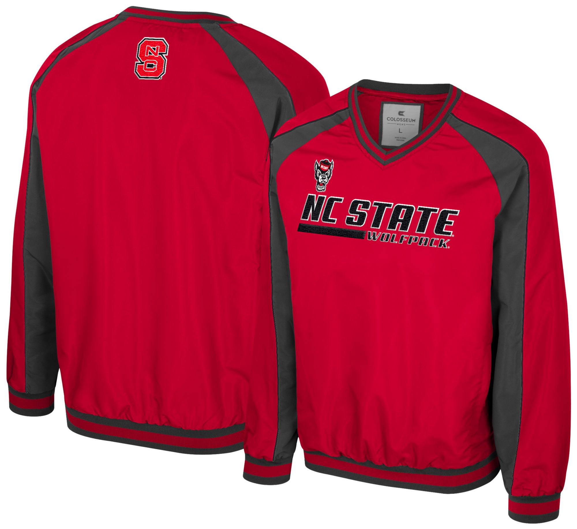 Colosseum Men's NC State Wolfpack Red Goes America Coach Pullover Jacket product image