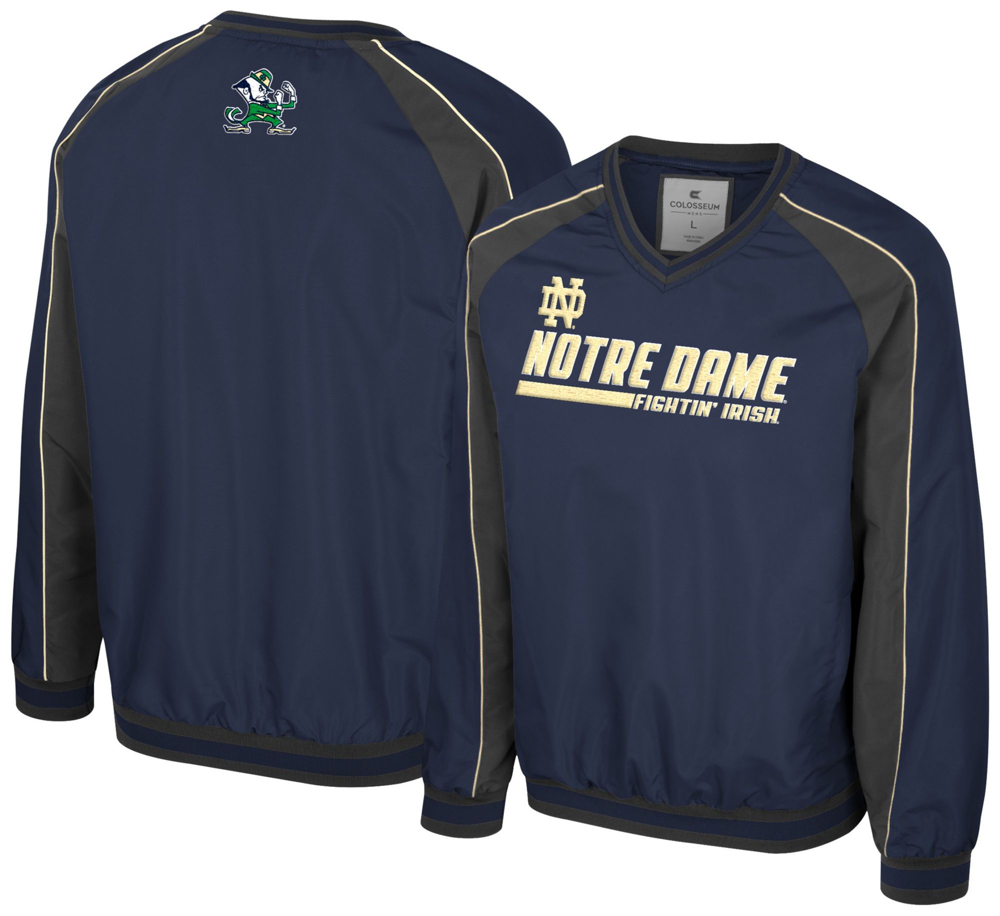Colosseum Men's Notre Dame Fighting Irish Navy Goes America Coach Pullover Jacket product image