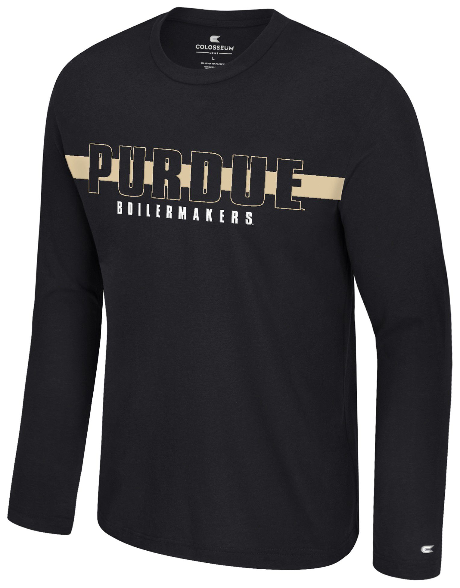 Colosseum Men's Purdue Boilermakers Black Bar Long Sleeve T-Shirt product image