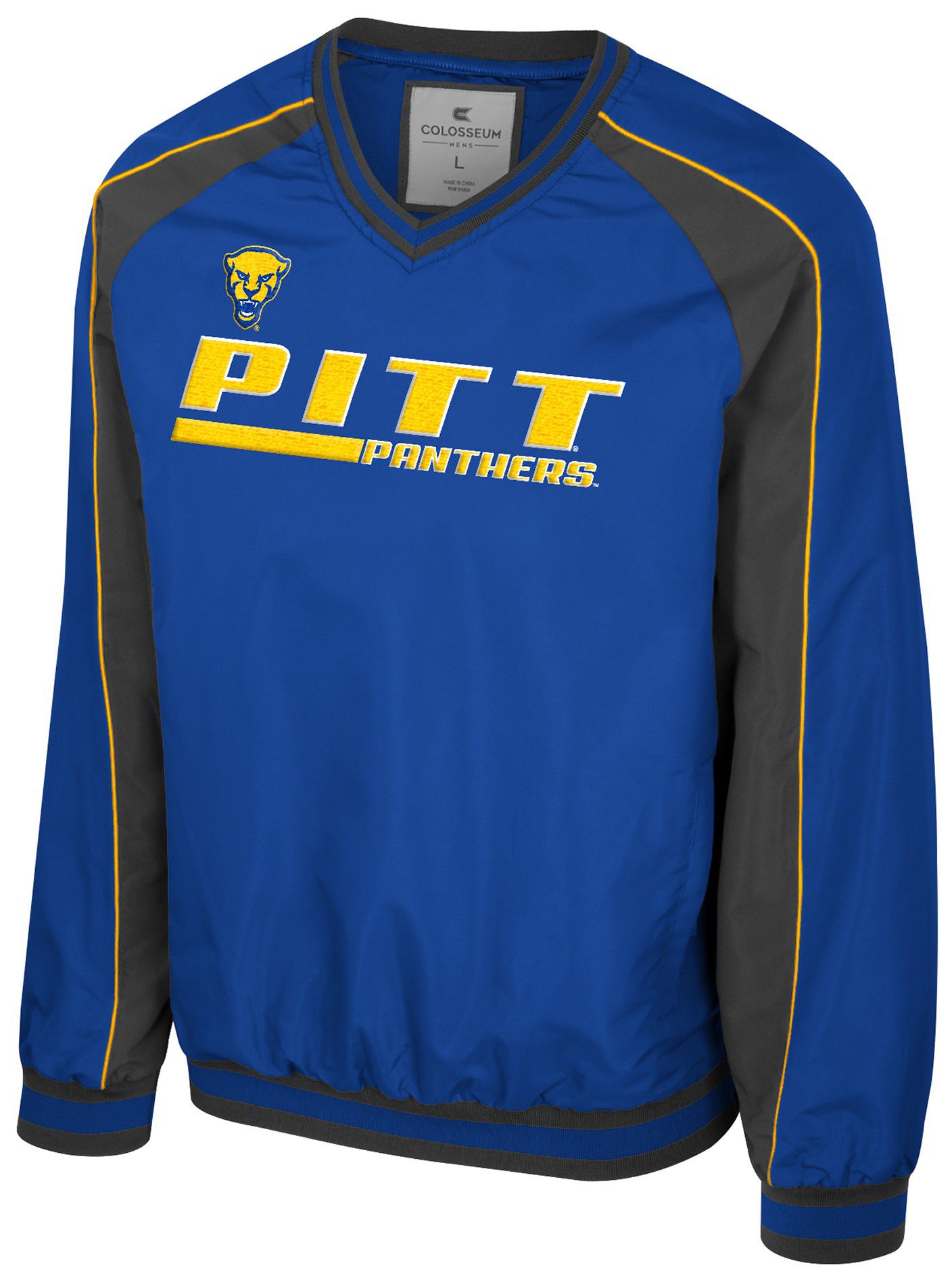 Colosseum Men's Pitt Panthers Royal Goes America Coach Pullover Jacket product image