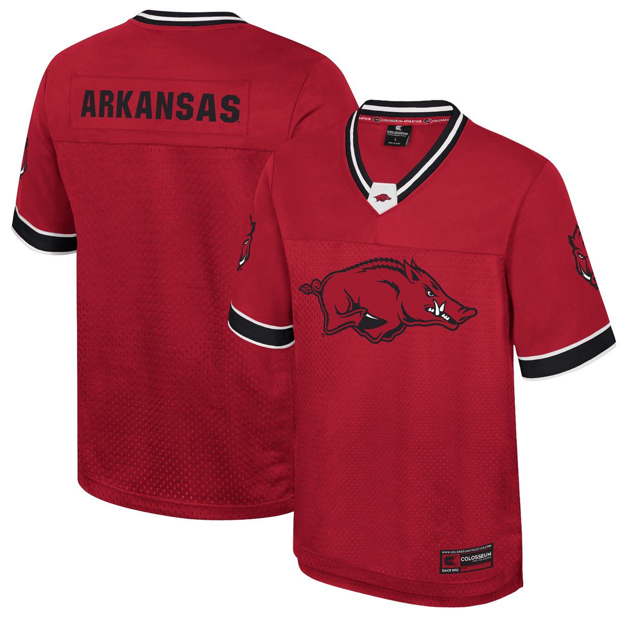 Colosseum Men's Arkansas Razorbacks Cardinal Hits Football Jersey product image