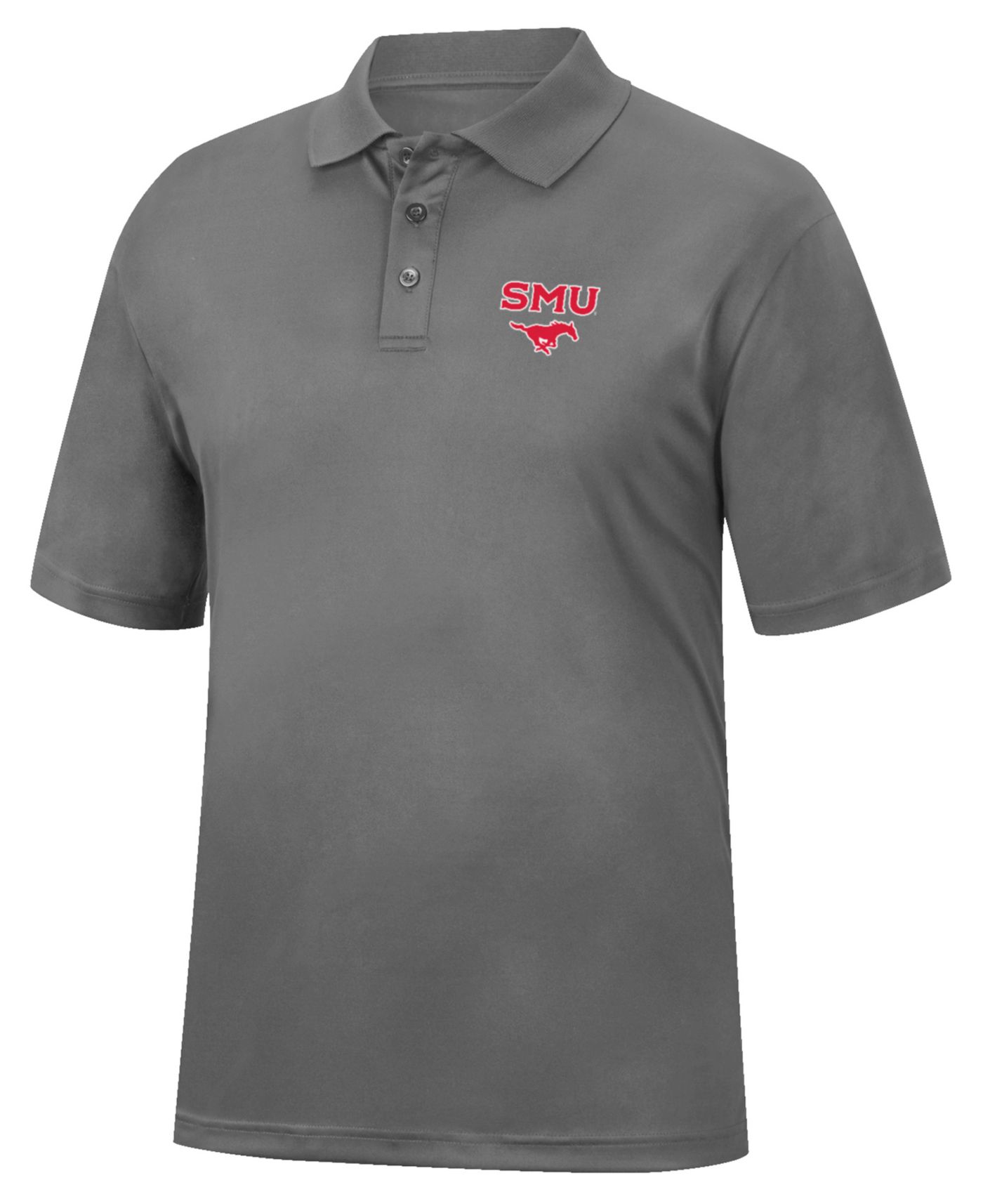 Colosseum Men's Southern Methodist Mustangs Charcoal Polo | Dick's ...