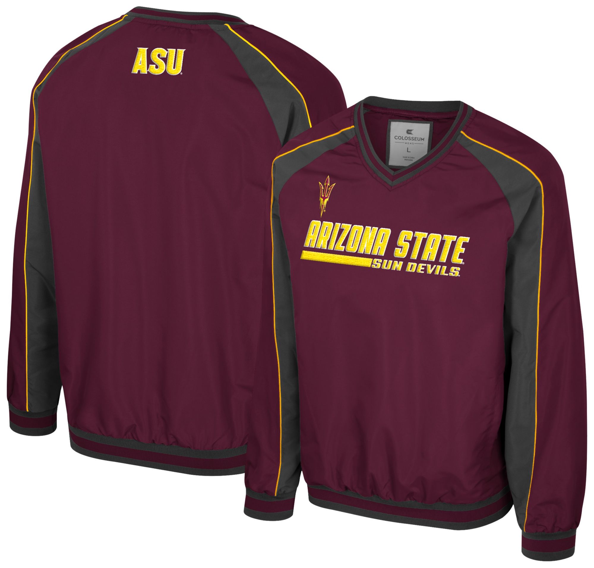 Colosseum Men's Arizona State Sun Devils Maroon Goes America Coach Pullover Jacket product image
