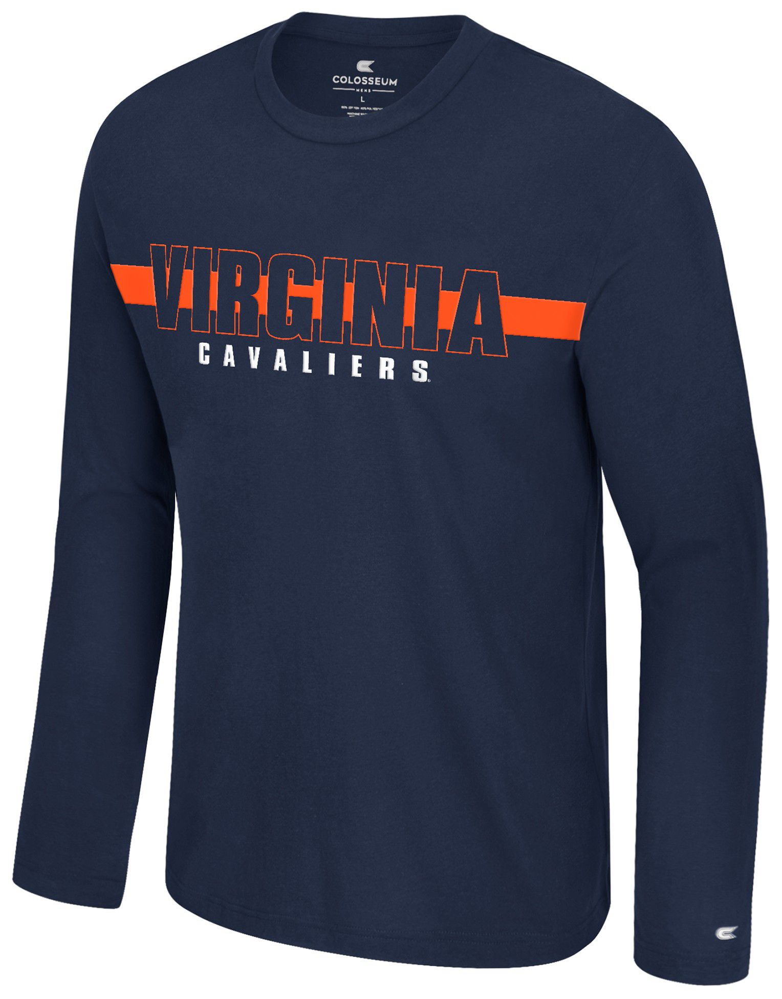 Colosseum Men's Virginia Cavaliers Navy Bar Long Sleeve T-Shirt product image